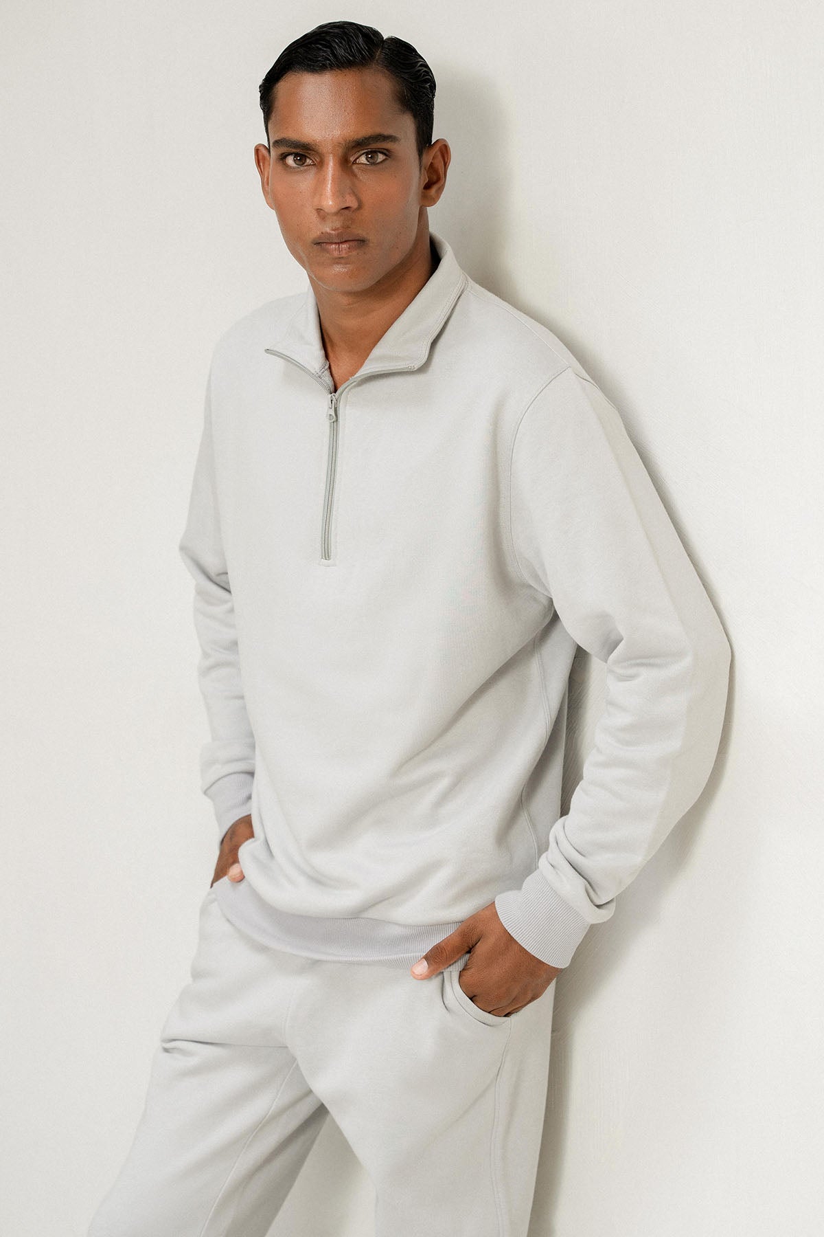 HALF ZIP SWEATSHIRT - PIMA FLEECE