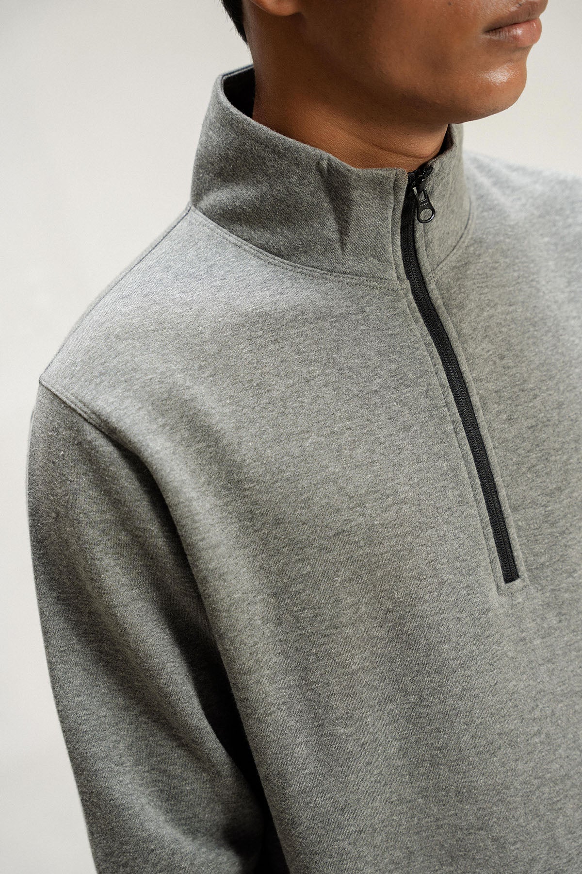 HALF ZIP SWEATSHIRT - PIMA FLEECE