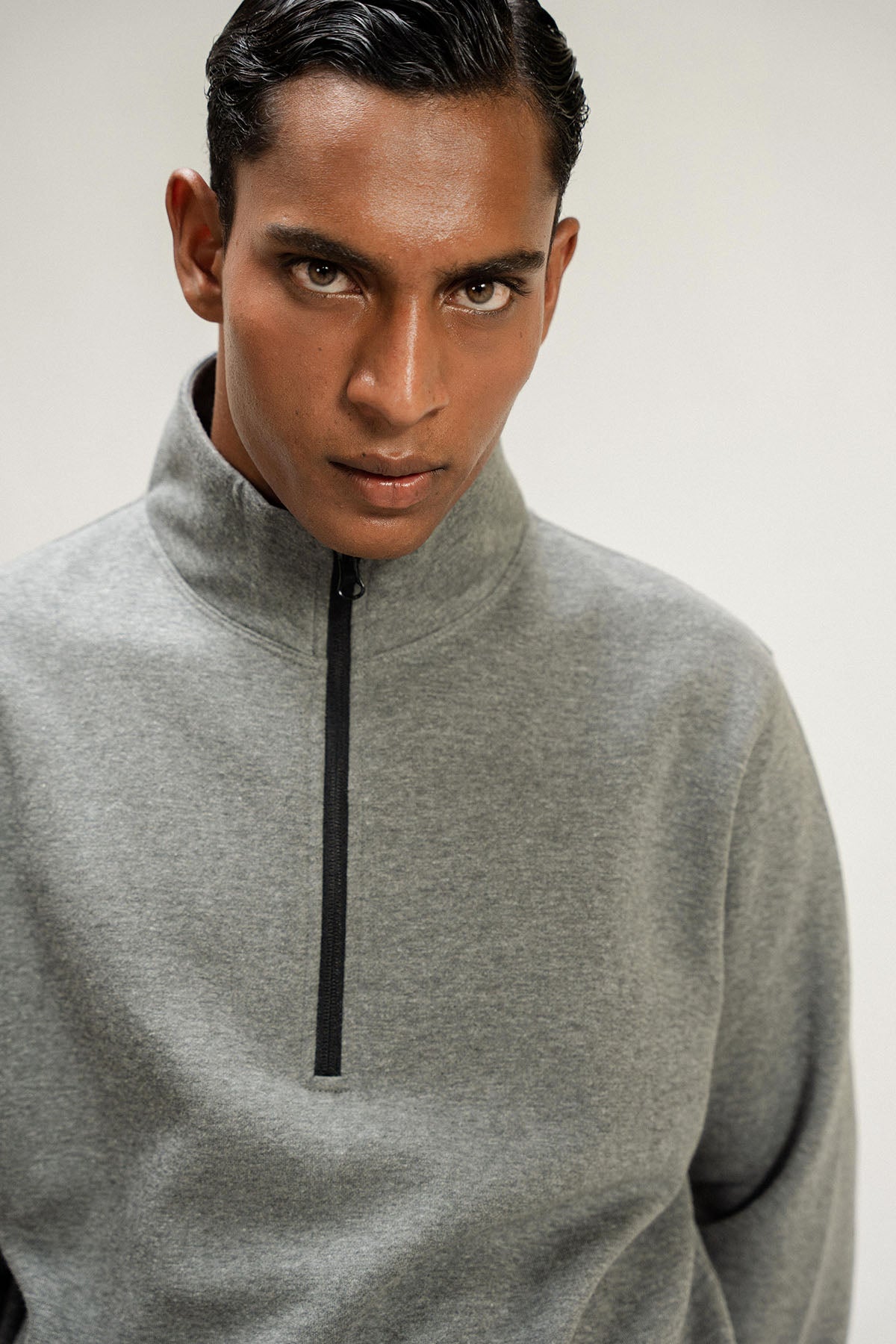 HALF ZIP SWEATSHIRT - PIMA FLEECE