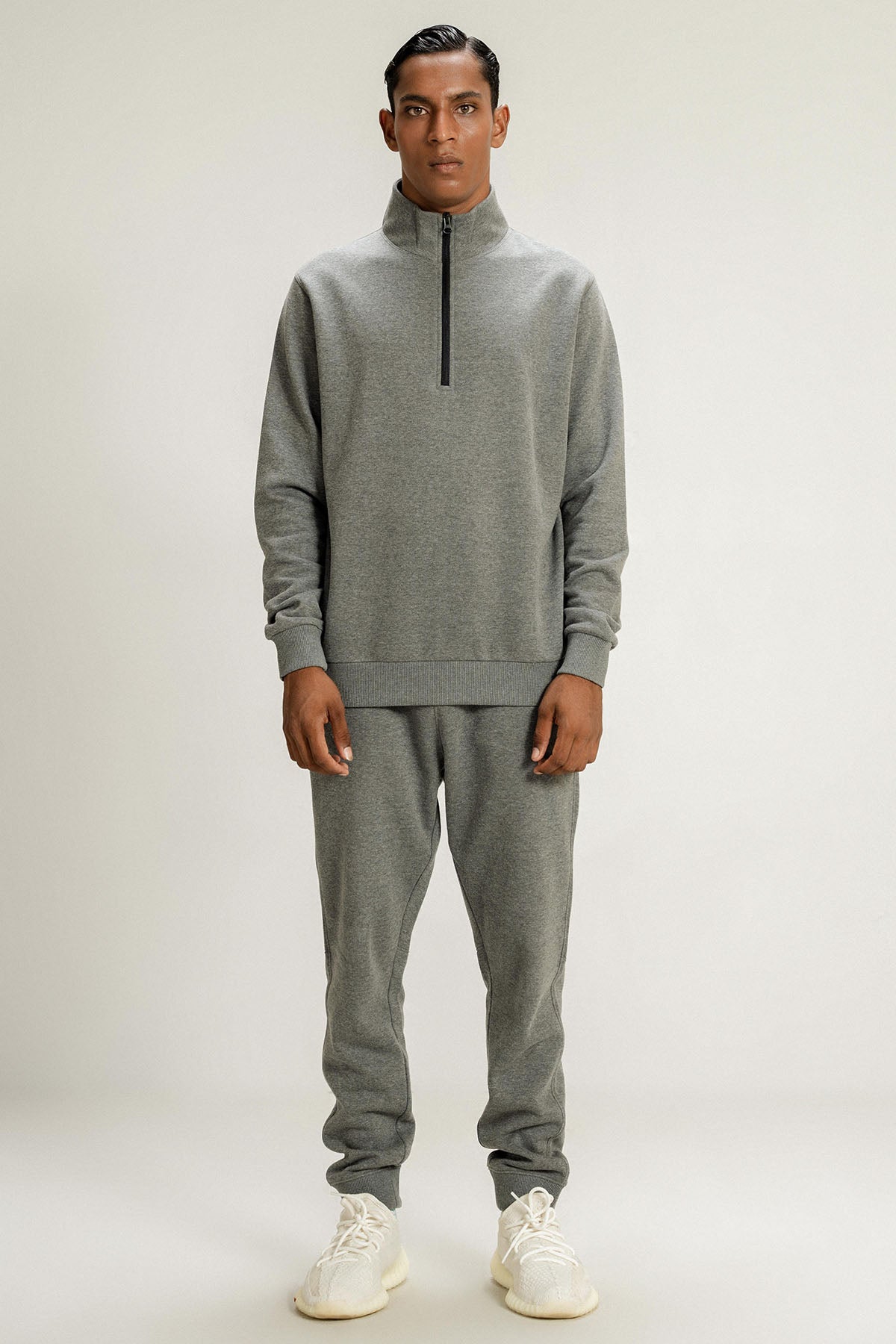 HALF ZIP SWEATSHIRT - PIMA FLEECE
