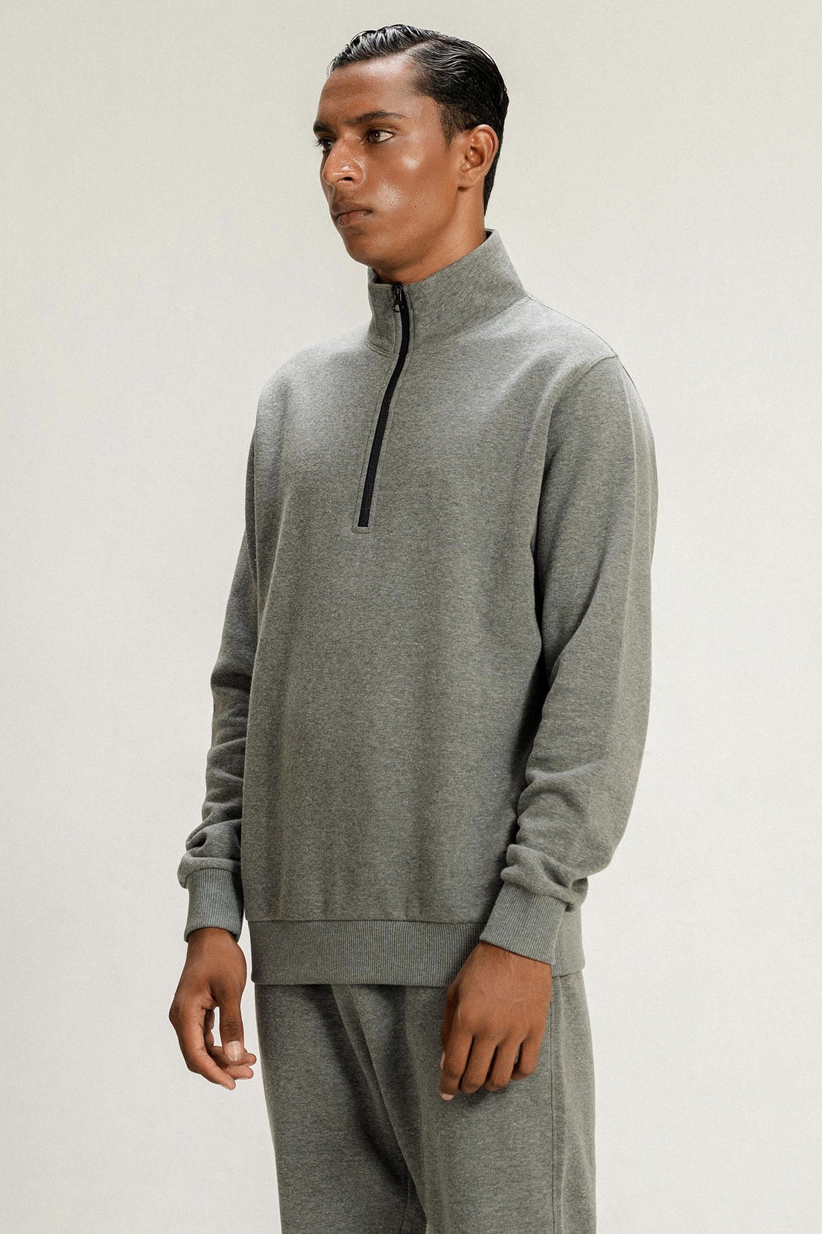 HALF ZIP SWEATSHIRT - PIMA FLEECE