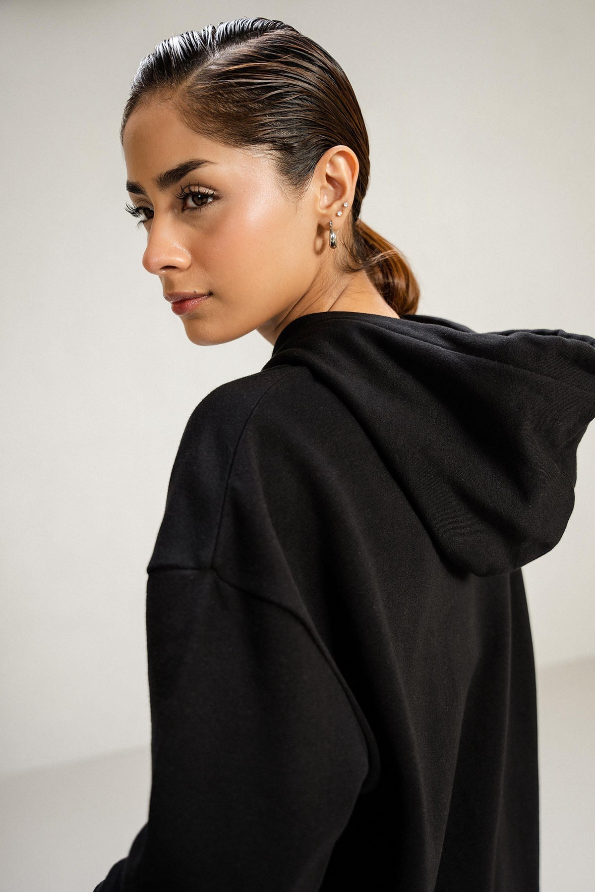 OVERSIZED LONG HOODIE - PIMA FLEECE