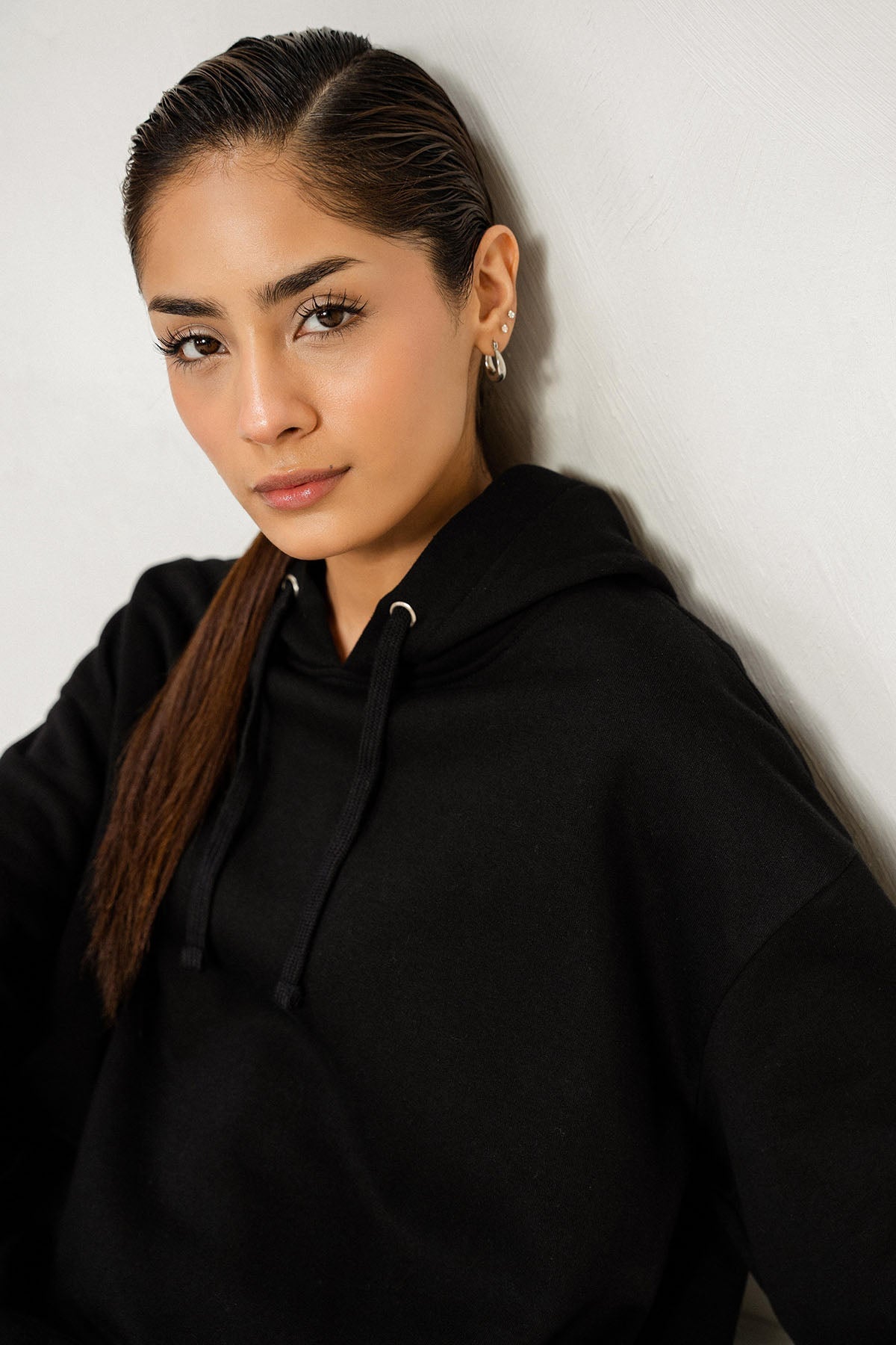 OVERSIZED LONG HOODIE - PIMA FLEECE