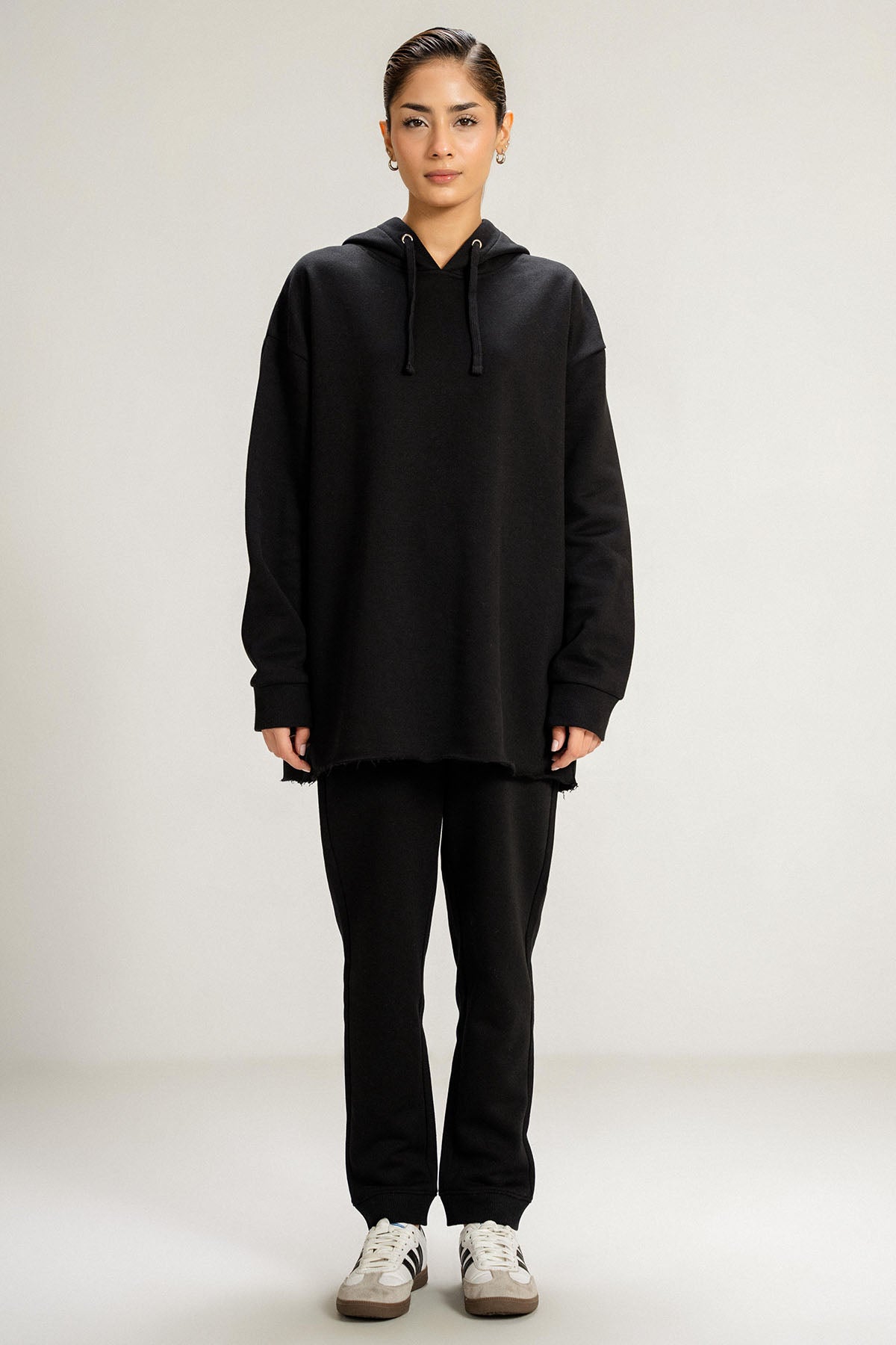 OVERSIZED LONG HOODIE - PIMA FLEECE