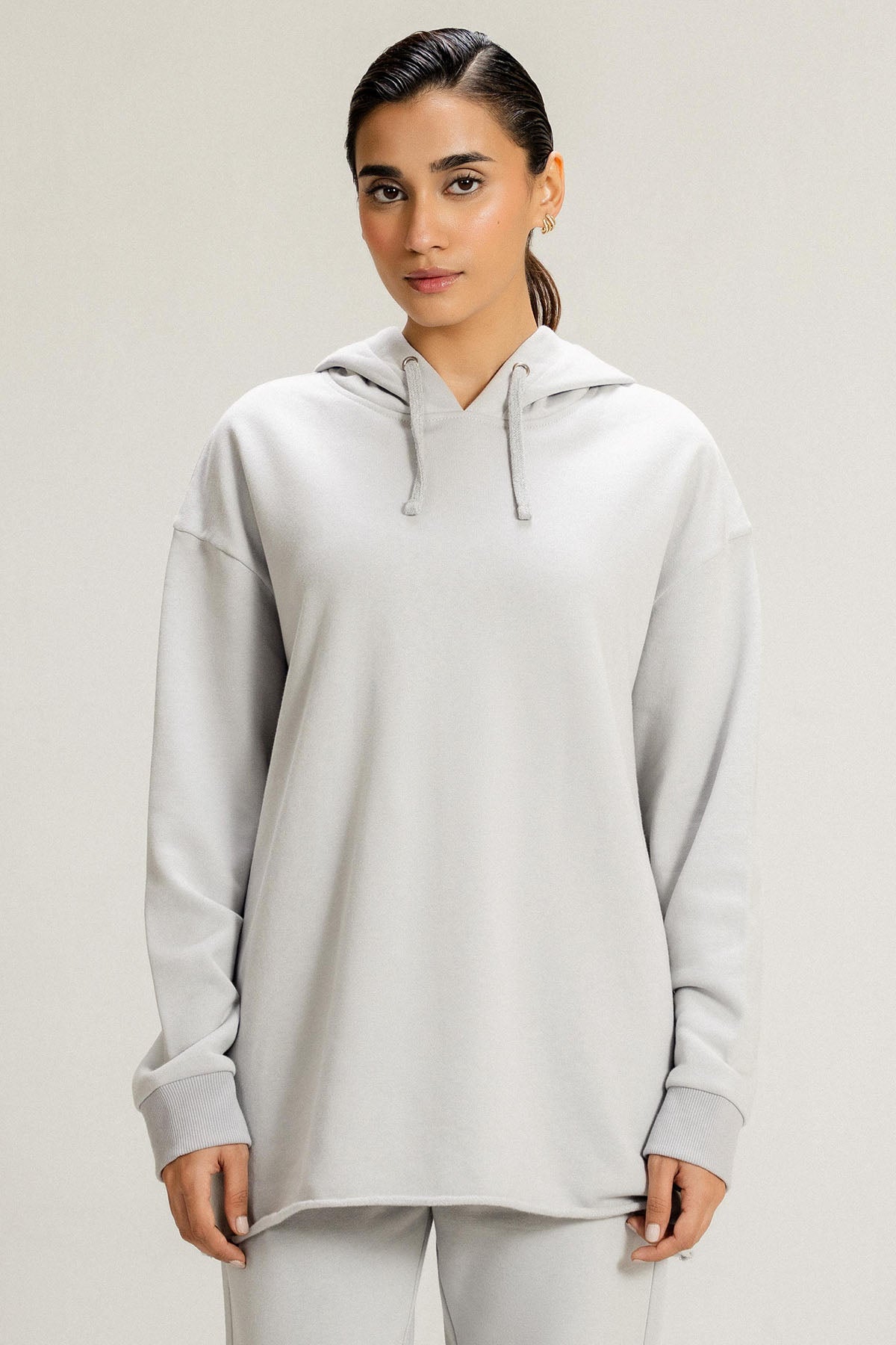 OVERSIZED LONG HOODIE - PIMA FLEECE