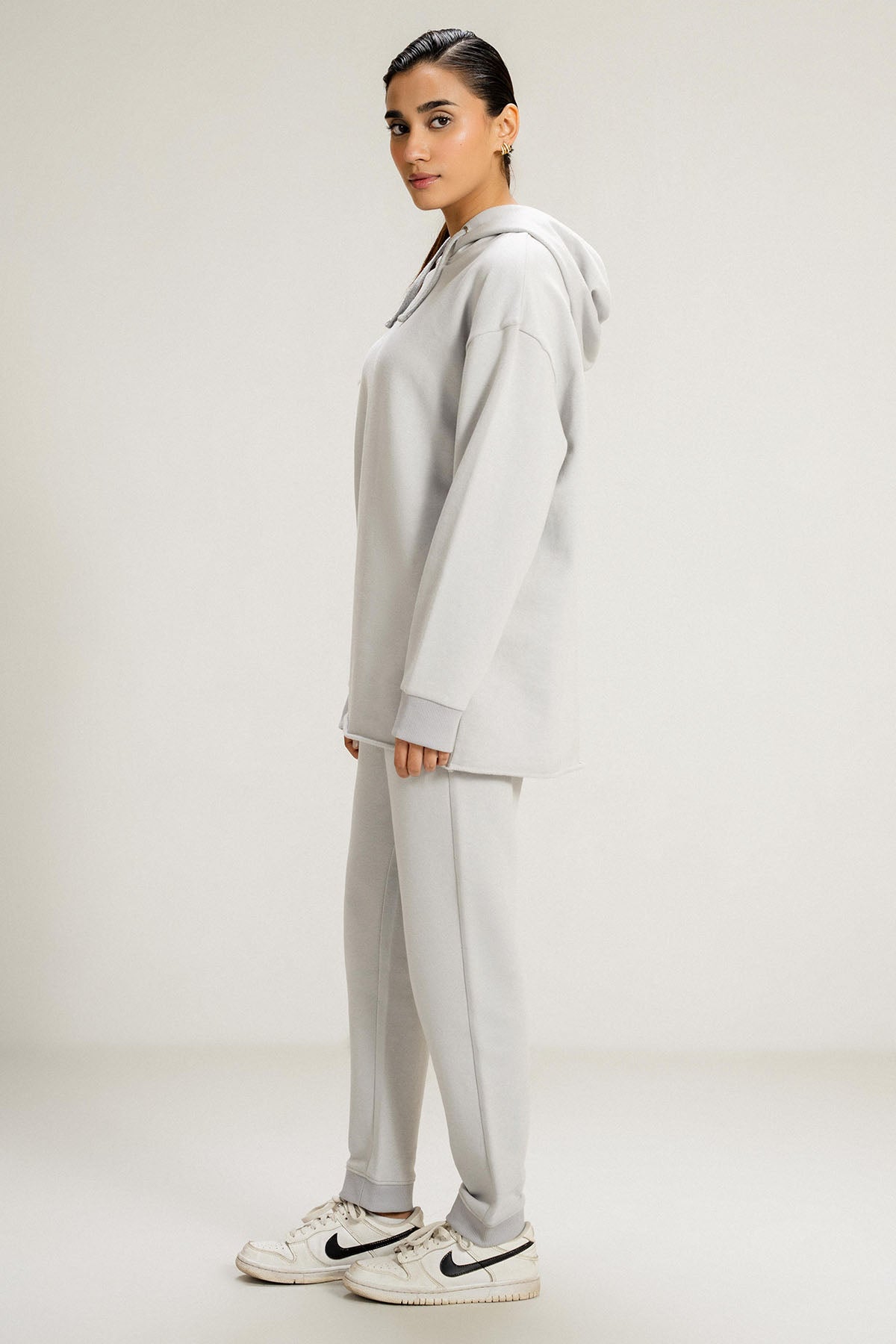 OVERSIZED LONG HOODIE - PIMA FLEECE