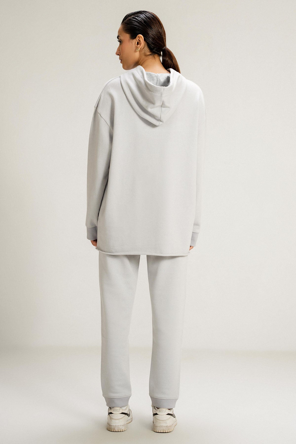 OVERSIZED LONG HOODIE - PIMA FLEECE