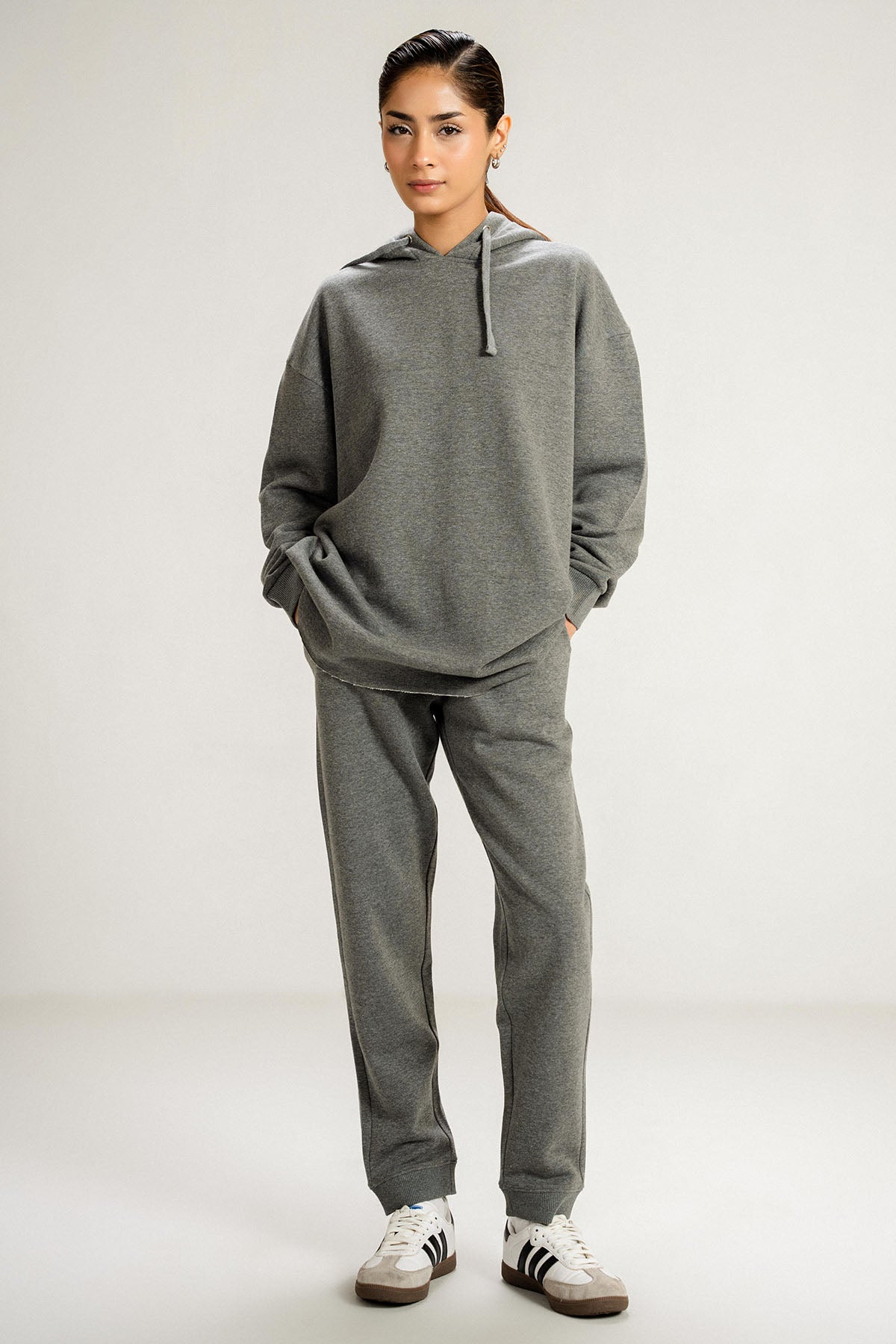 OVERSIZED LONG HOODIE - PIMA FLEECE