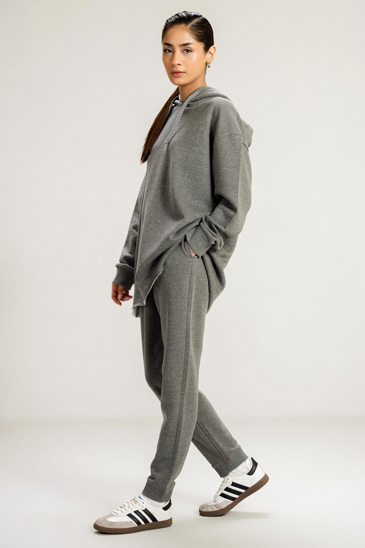 OVERSIZED LONG HOODIE - PIMA FLEECE