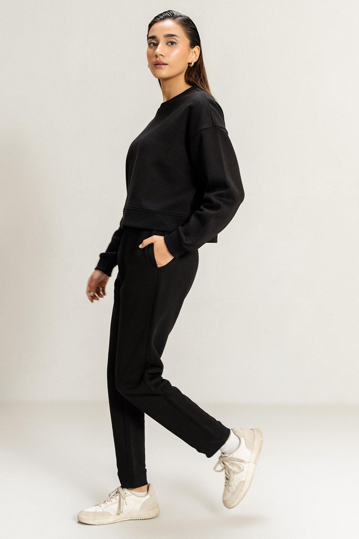 DROP SHOULDER SWEAT - PIMA FLEECE