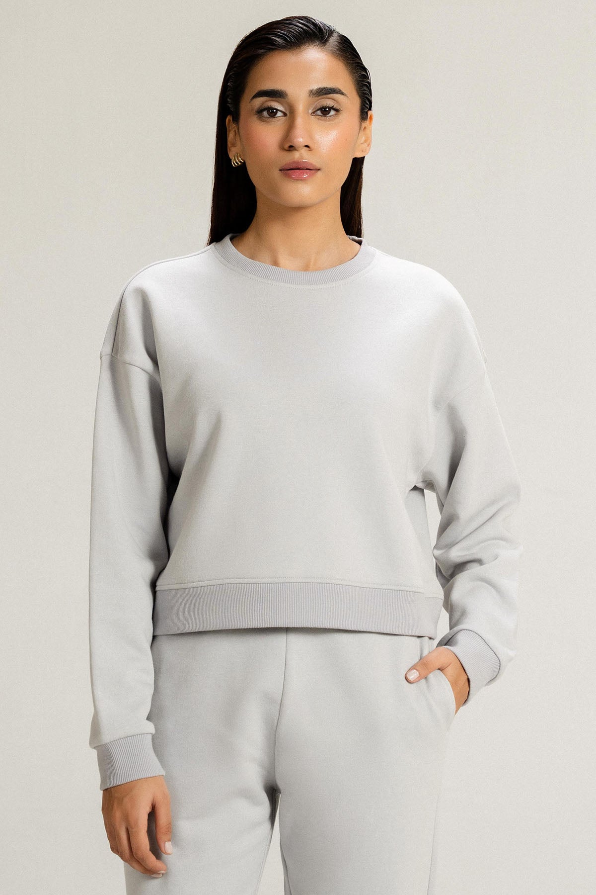 DROP SHOULDER SWEAT - PIMA FLEECE