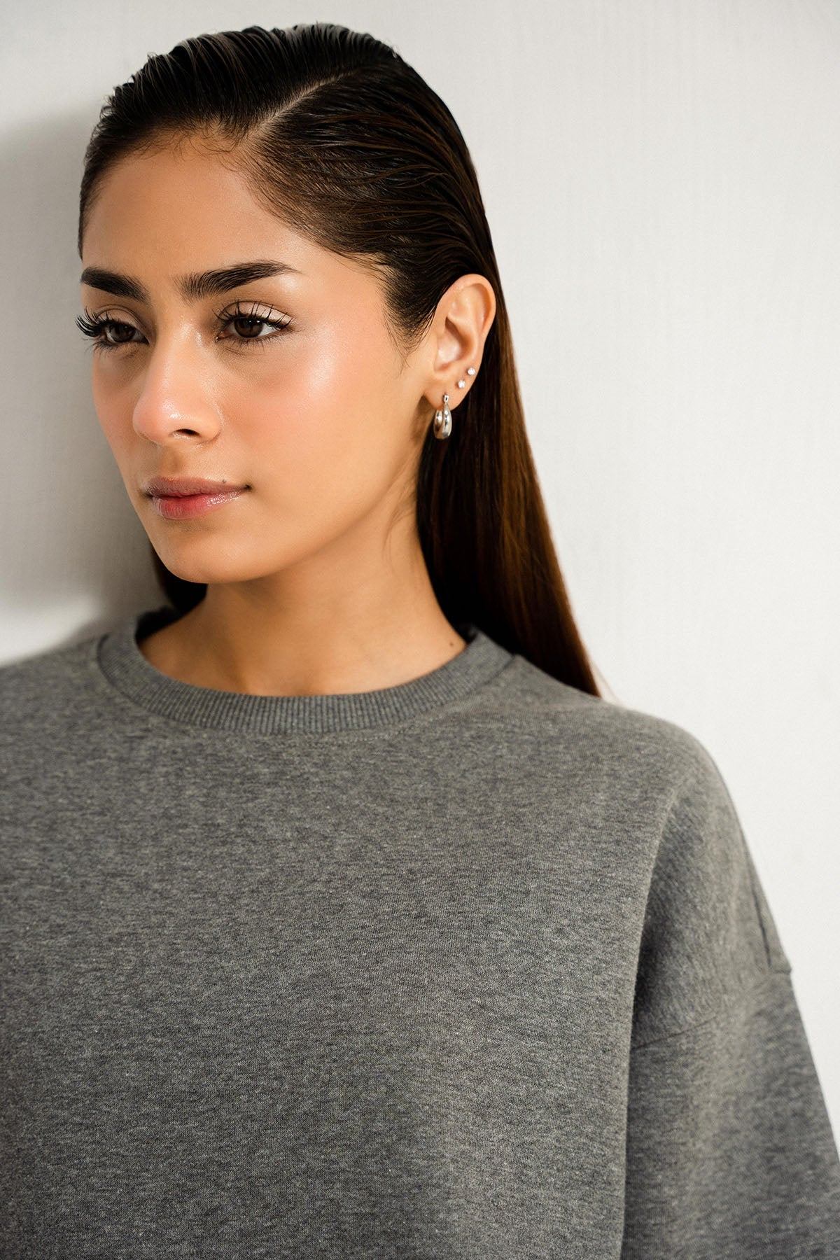 DROP SHOULDER SWEAT - PIMA FLEECE