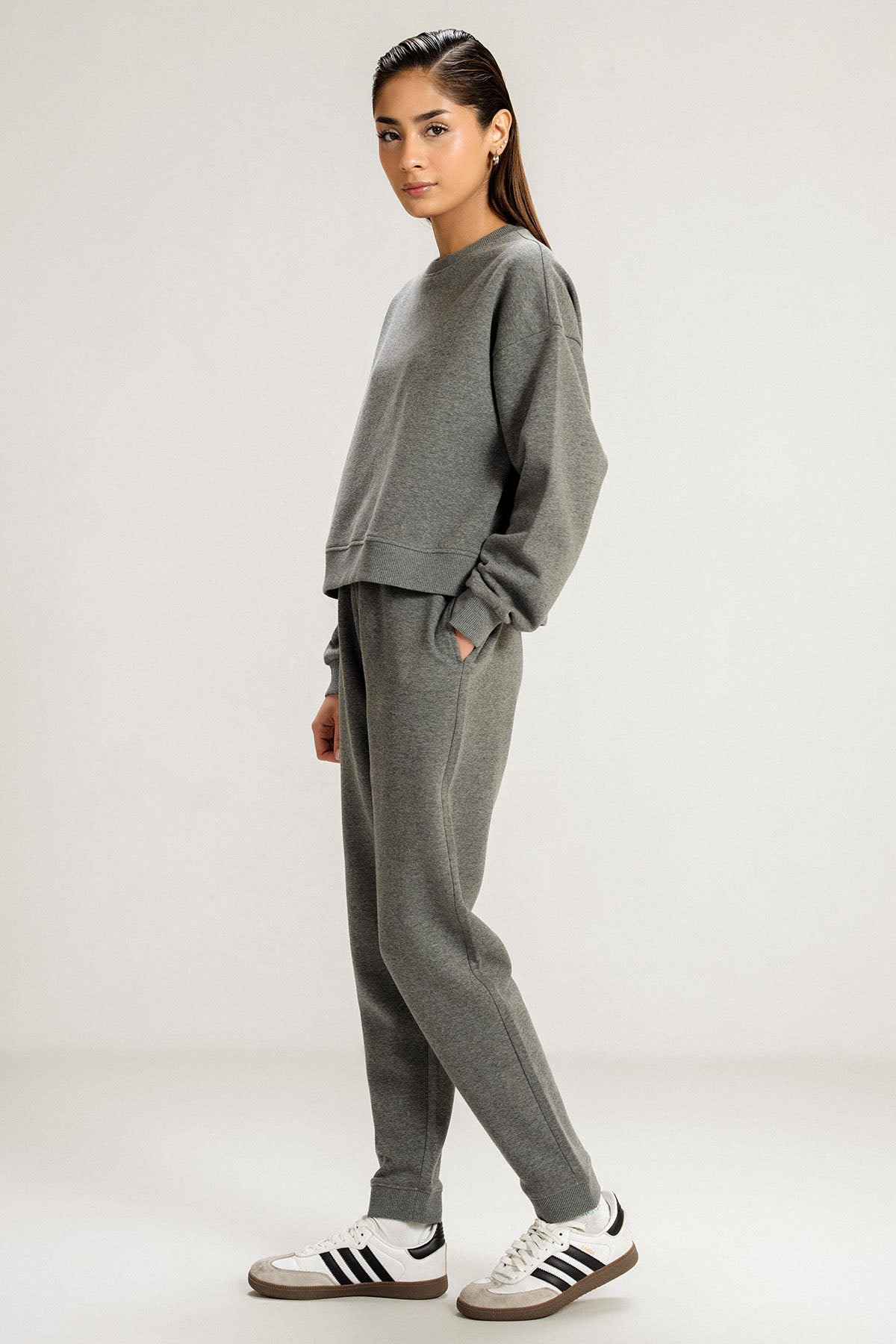 DROP SHOULDER SWEAT - PIMA FLEECE