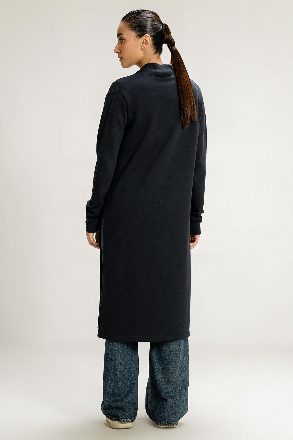 BASIC LONG CARDIGAN - PIMA TERRY