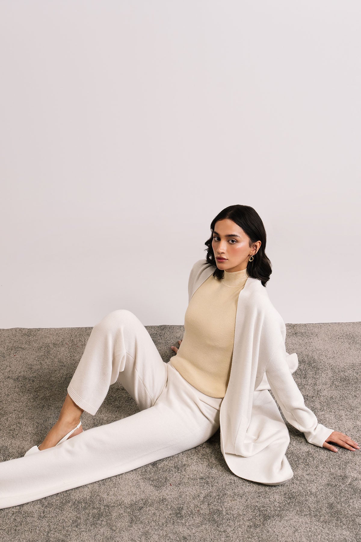 POWDER WHITE CARDIGAN - KNIT WEAR