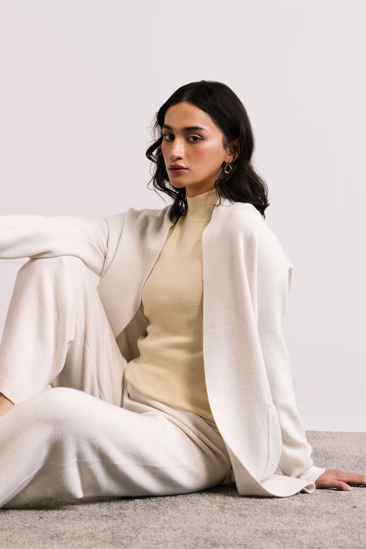 POWDER WHITE CARDIGAN - KNIT WEAR