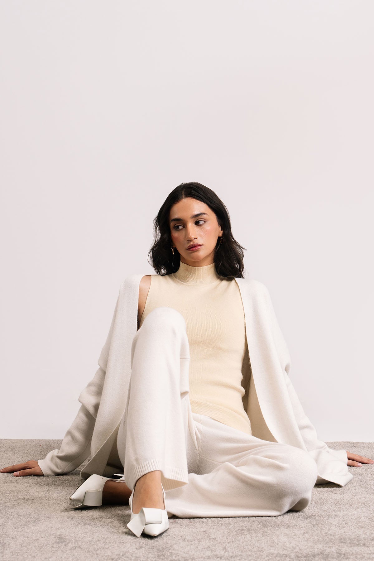 POWDER WHITE CARDIGAN - KNIT WEAR