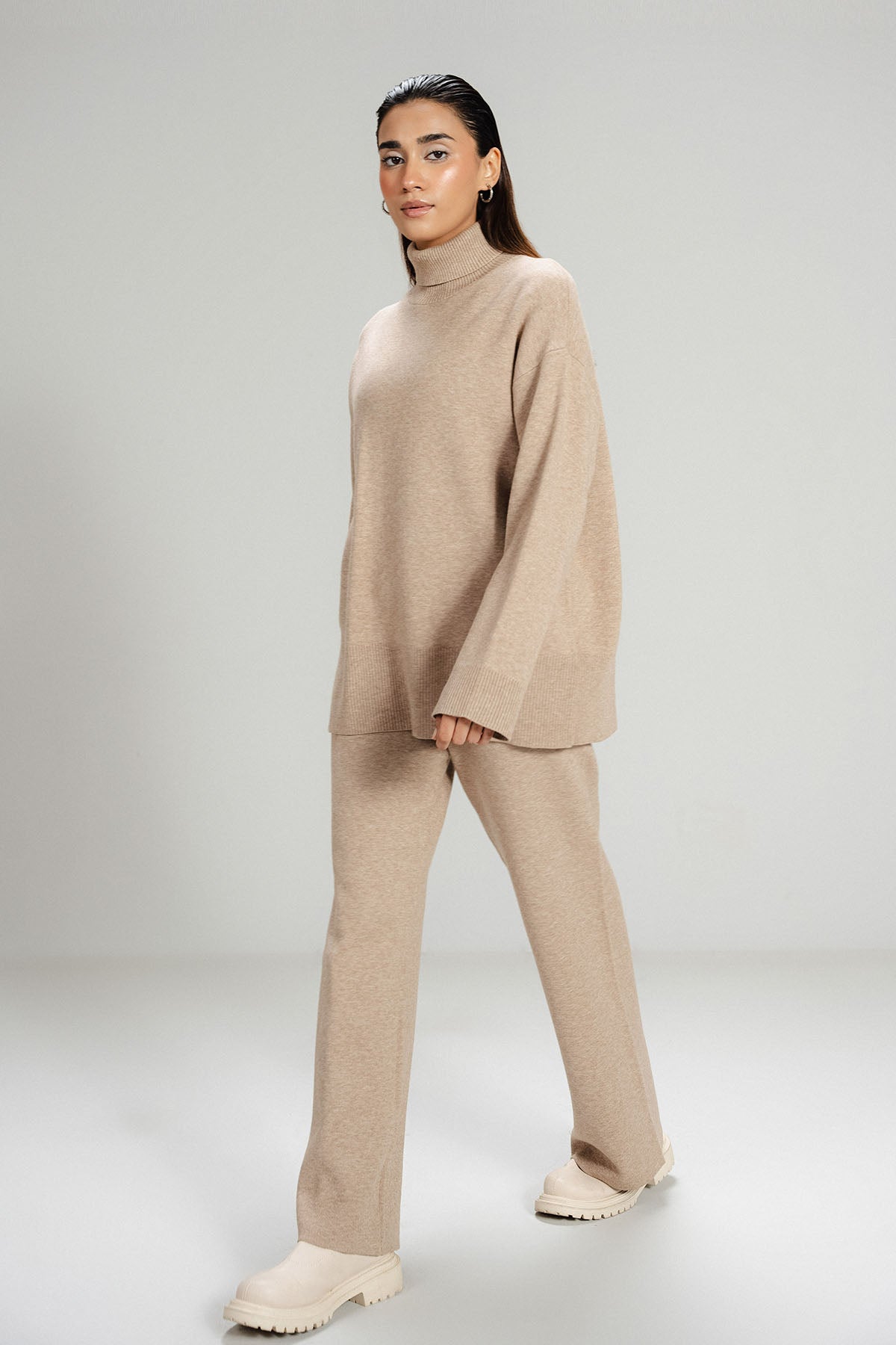 CAMEL CO-ORD SET - KNIT WEAR
