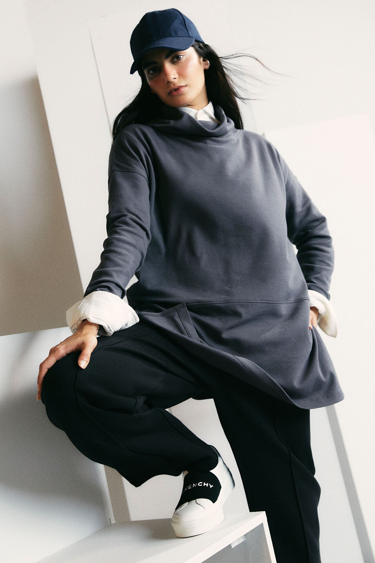 COWL NECK SWEATSHIRT