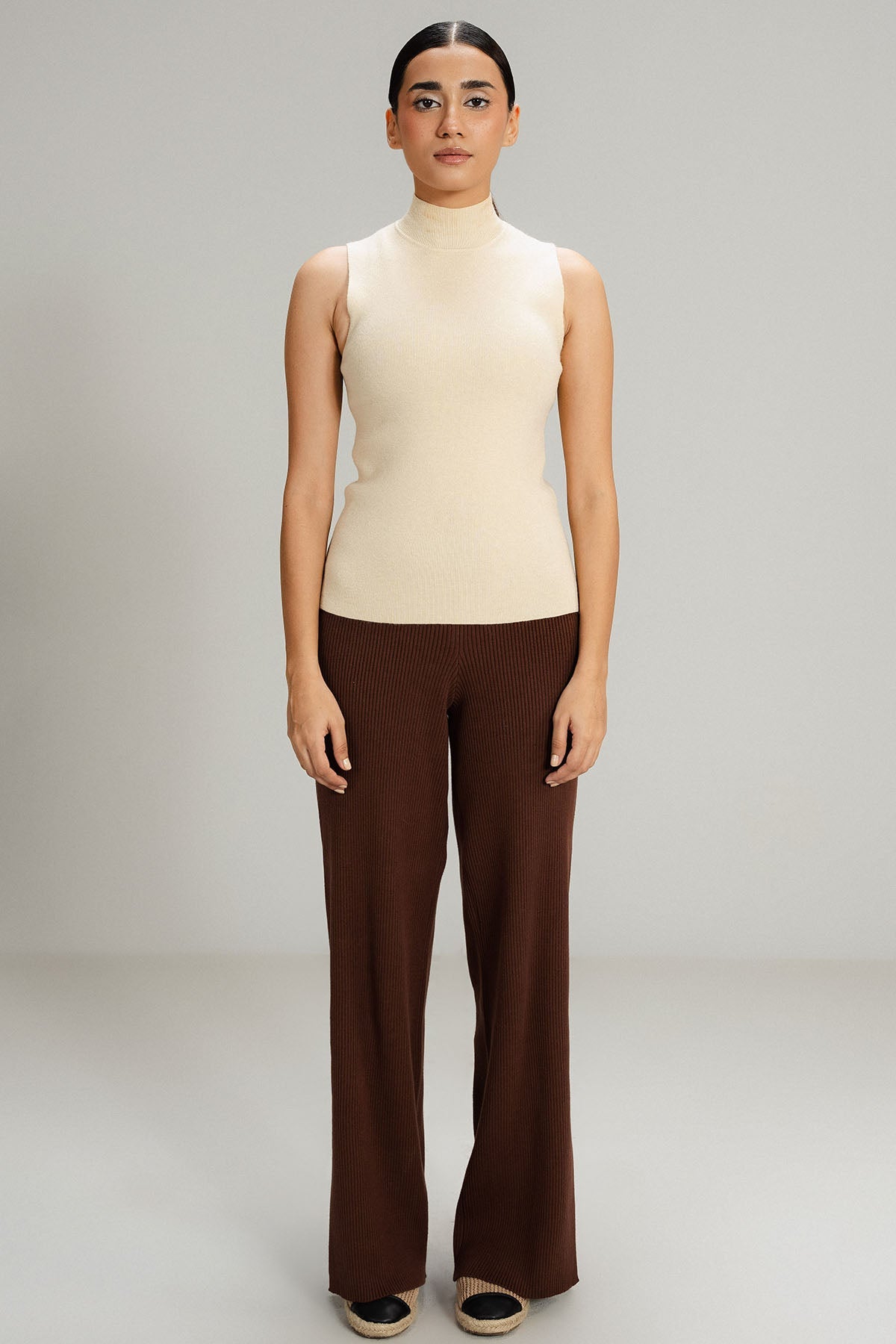 OATMEAL MOCK NECK SWEATER - KNIT WEAR
