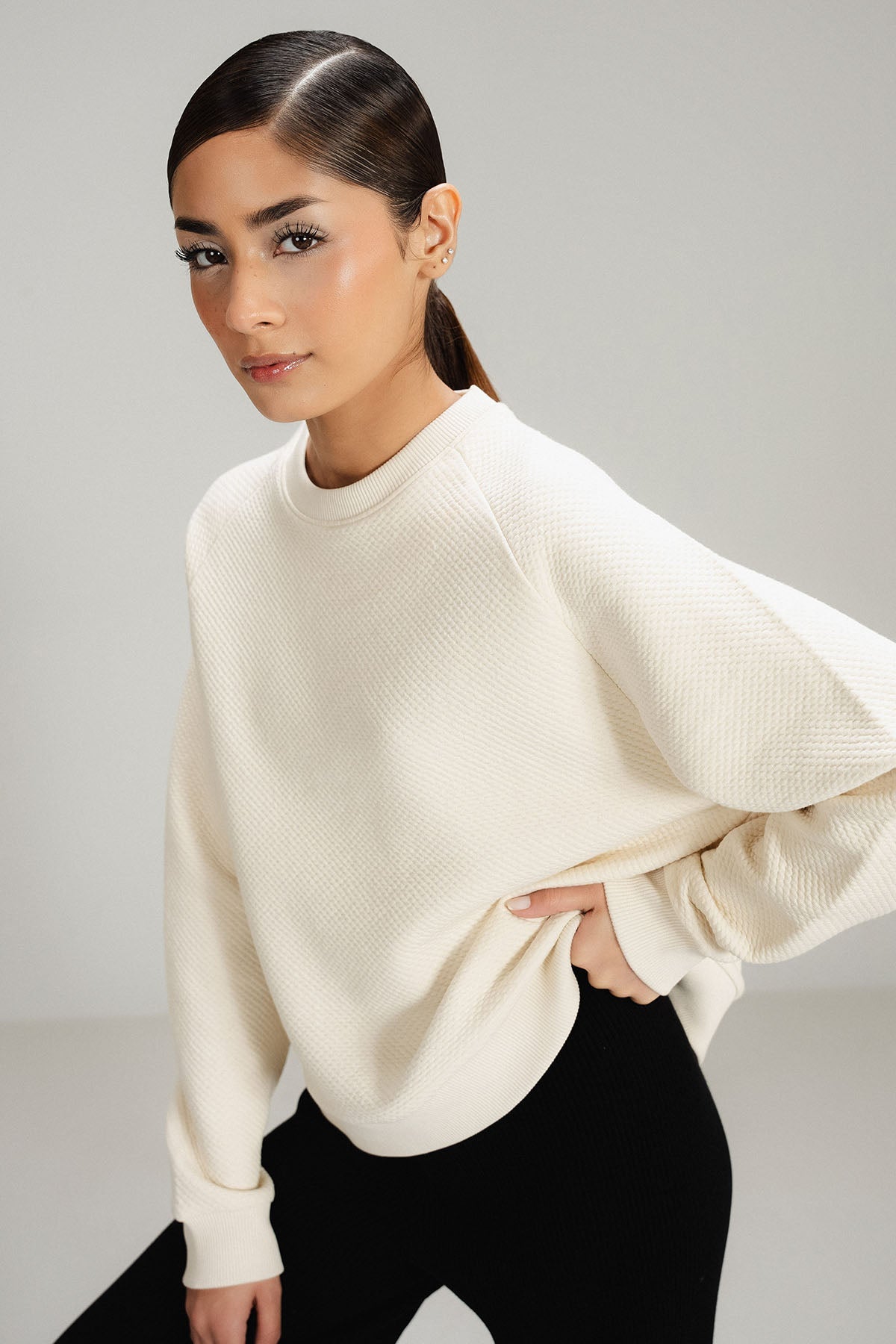 BLACK WIDE LEG PANTS - KNIT WEAR