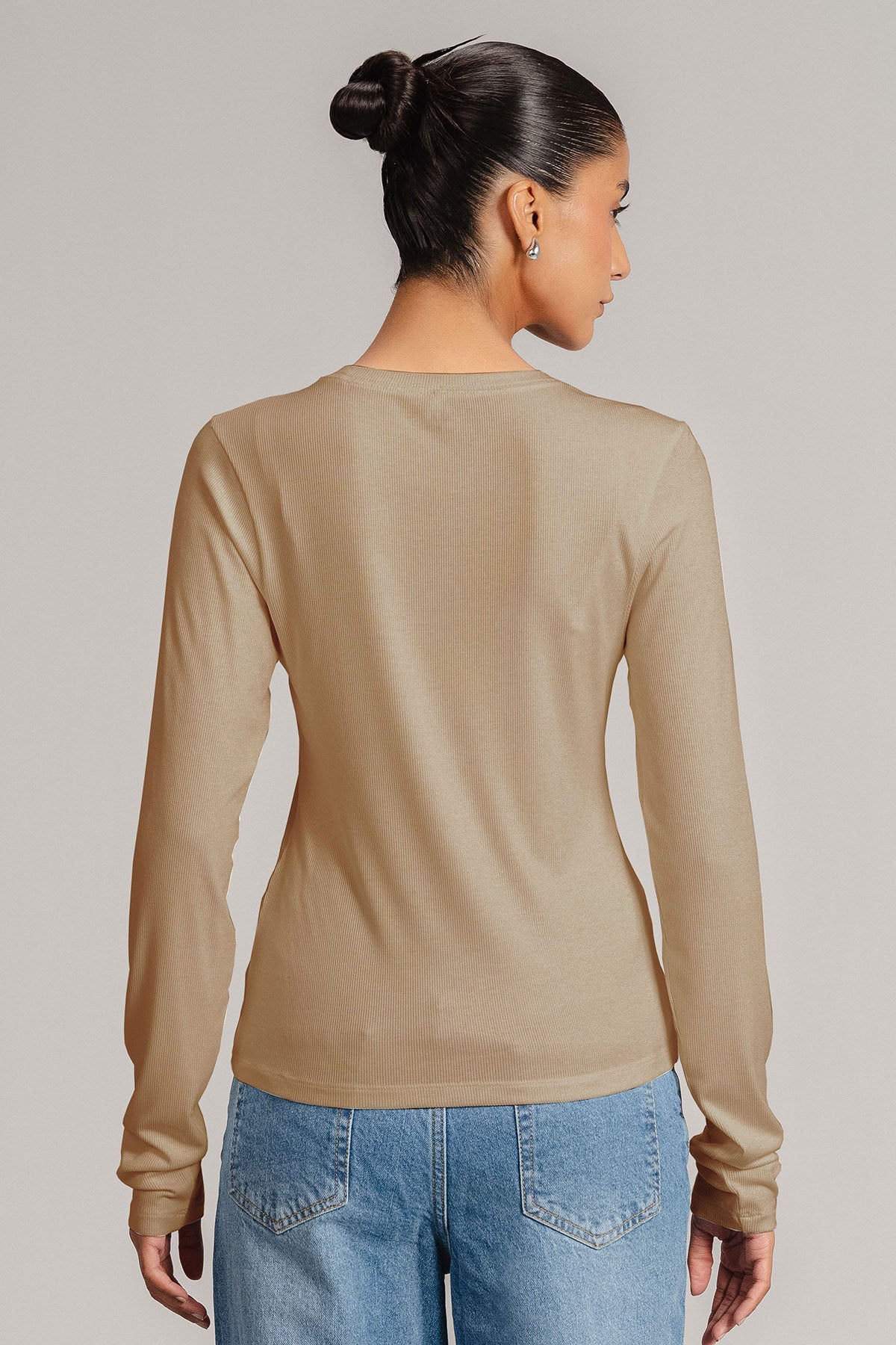 LONG SLEEVE RIBBED T-SHIRT