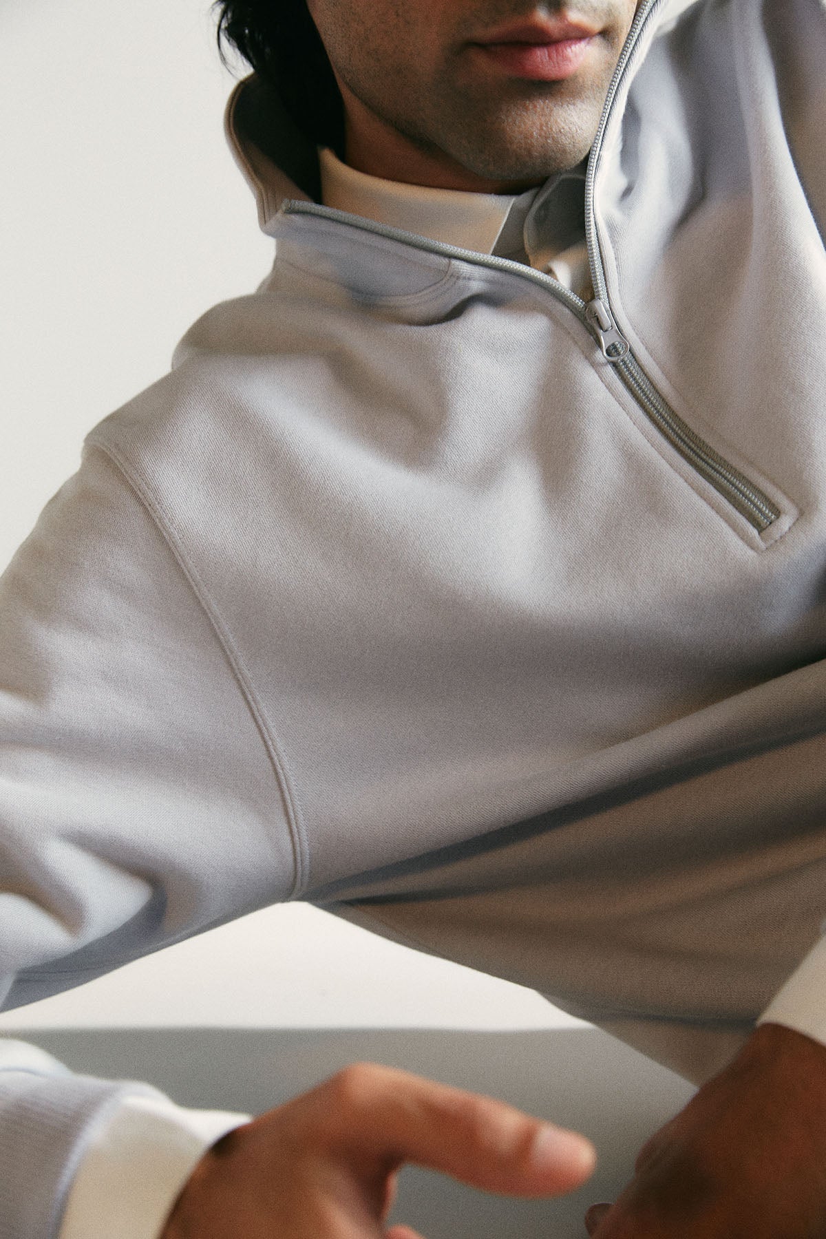 HALF ZIP SWEATSHIRT - PIMA FLEECE