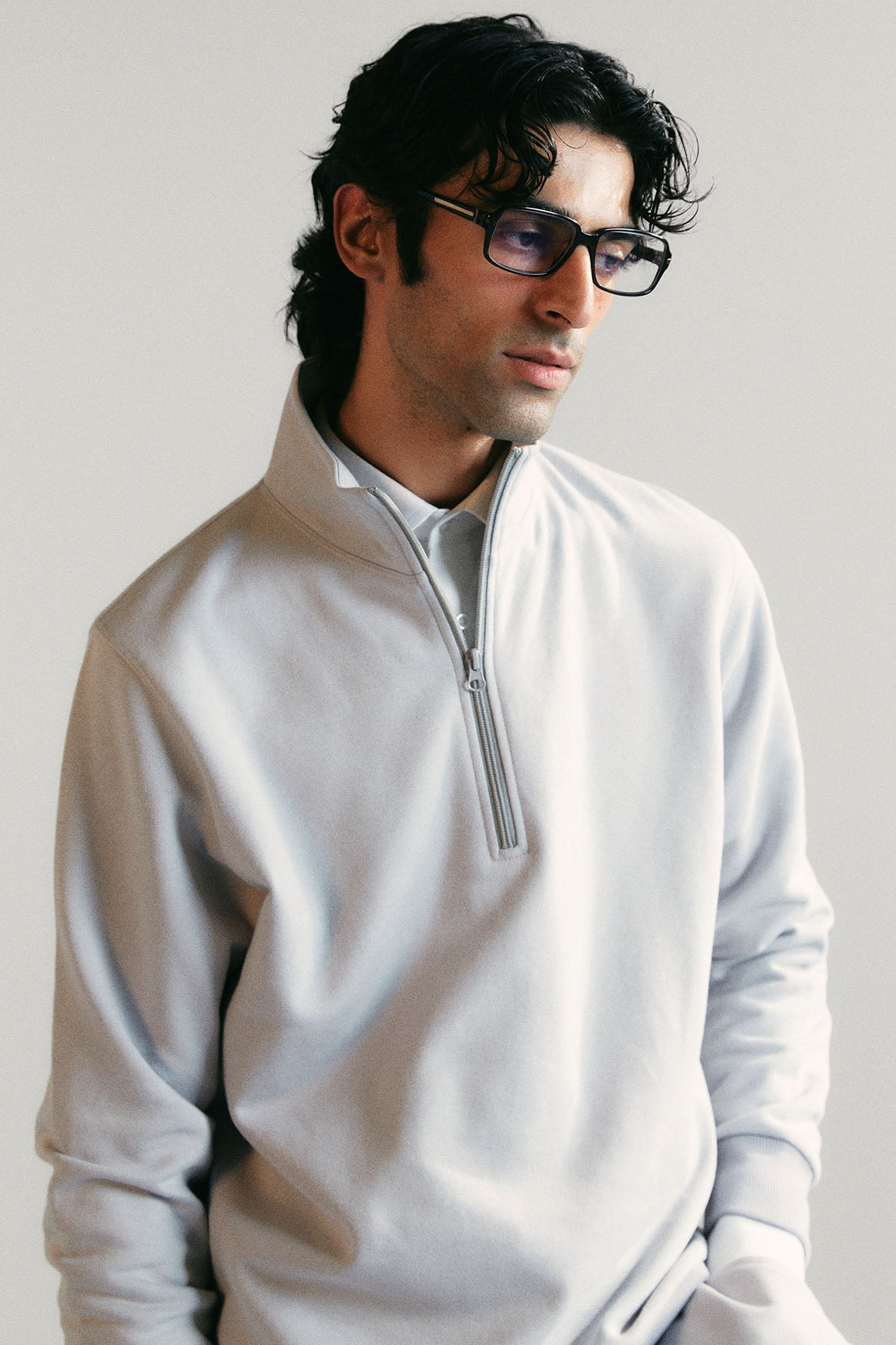 HALF ZIP SWEATSHIRT - PIMA FLEECE