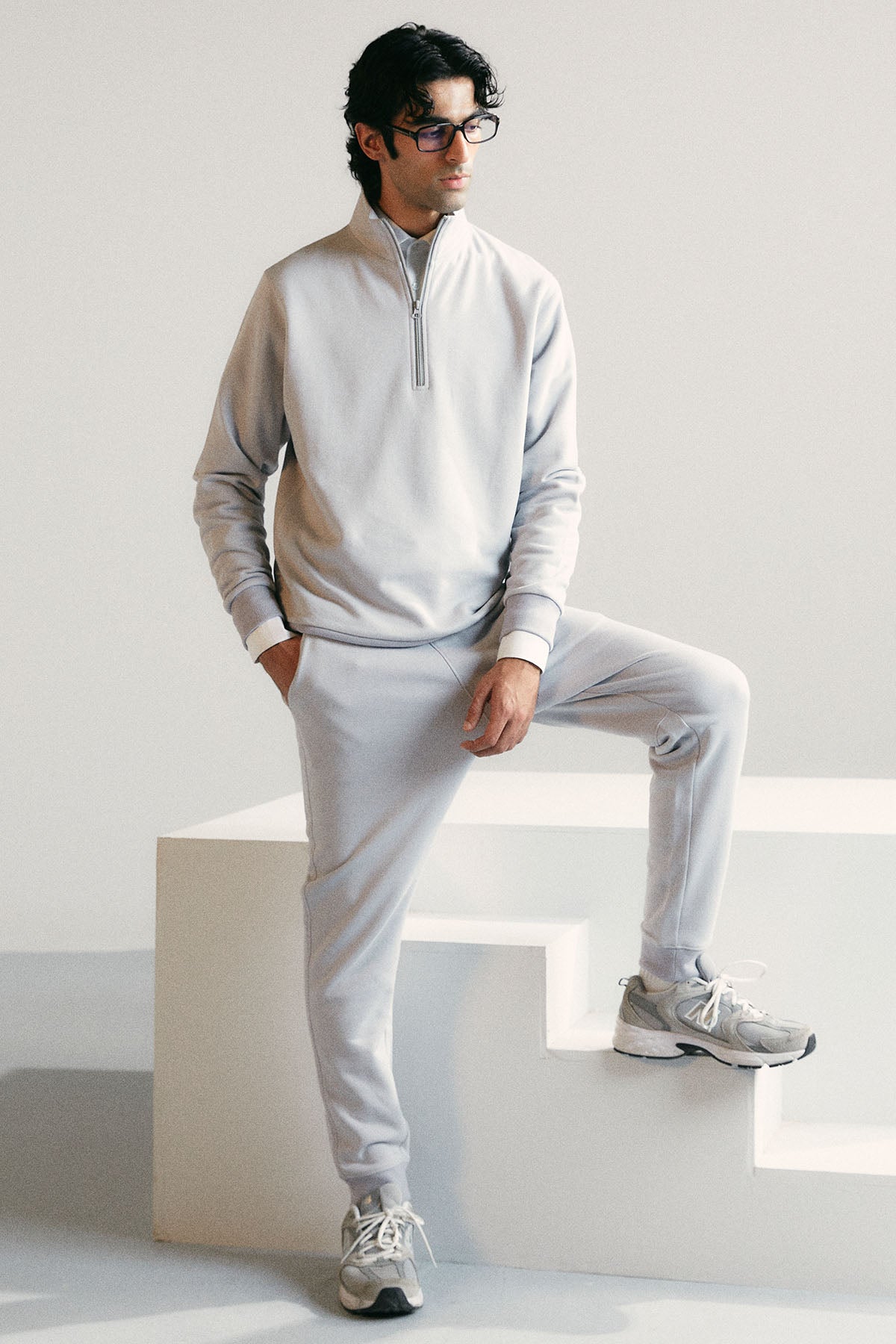 HALF ZIP SWEATSHIRT - PIMA FLEECE