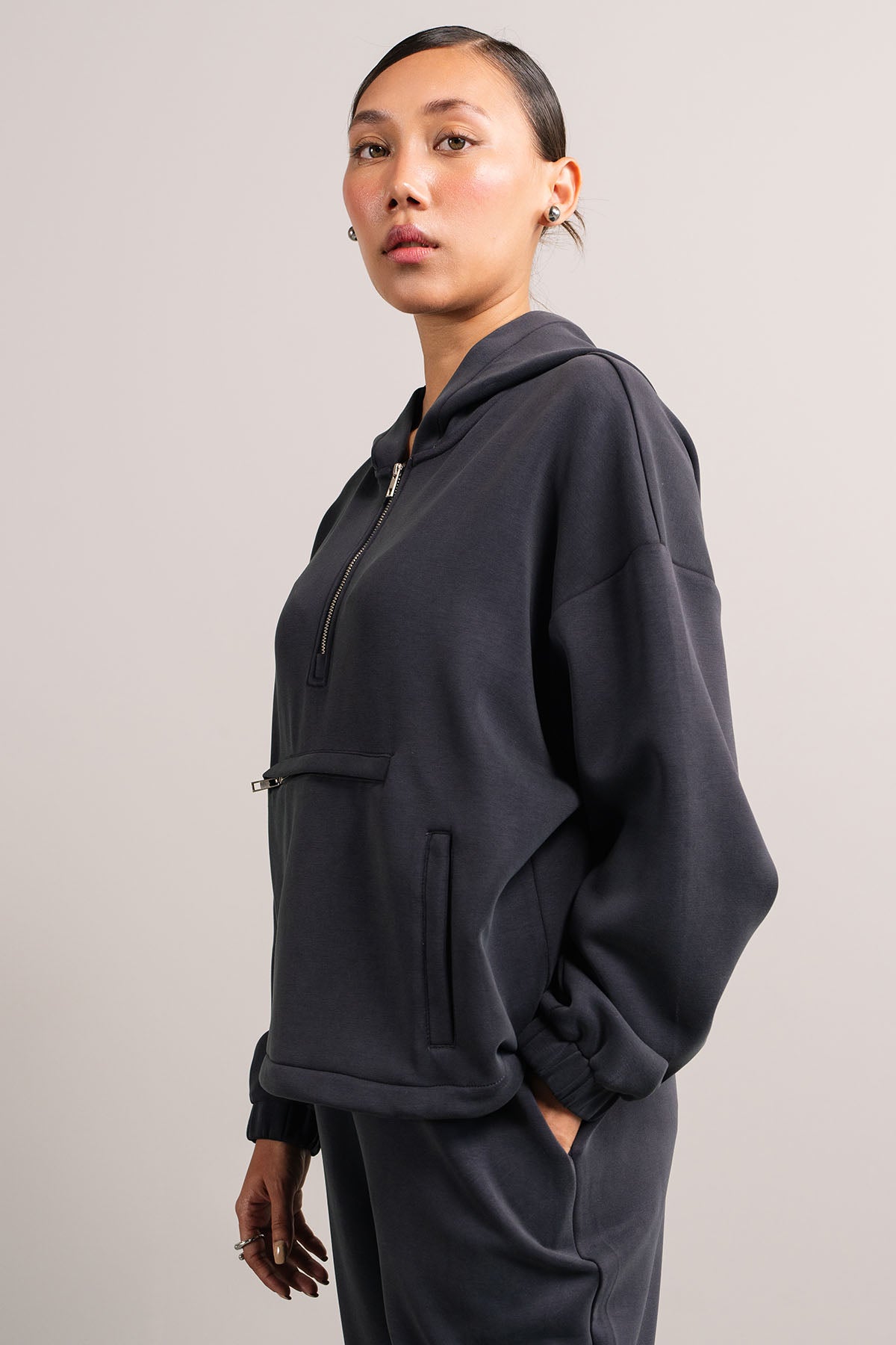 HALF ZIP PULLOVER HOODIE CLOUDLUX
