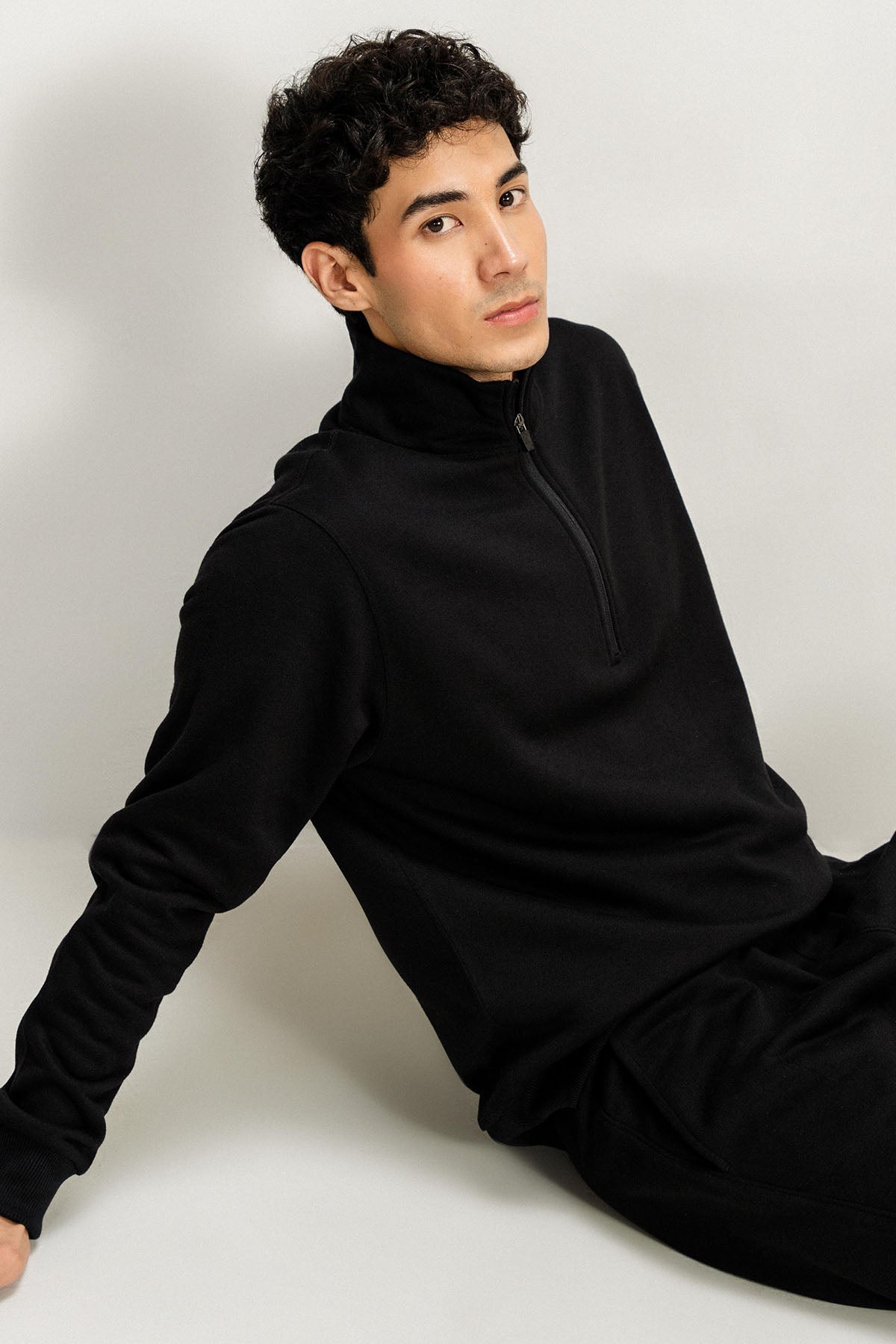 HALF ZIP SWEATSHIRT - PIMA FLEECE