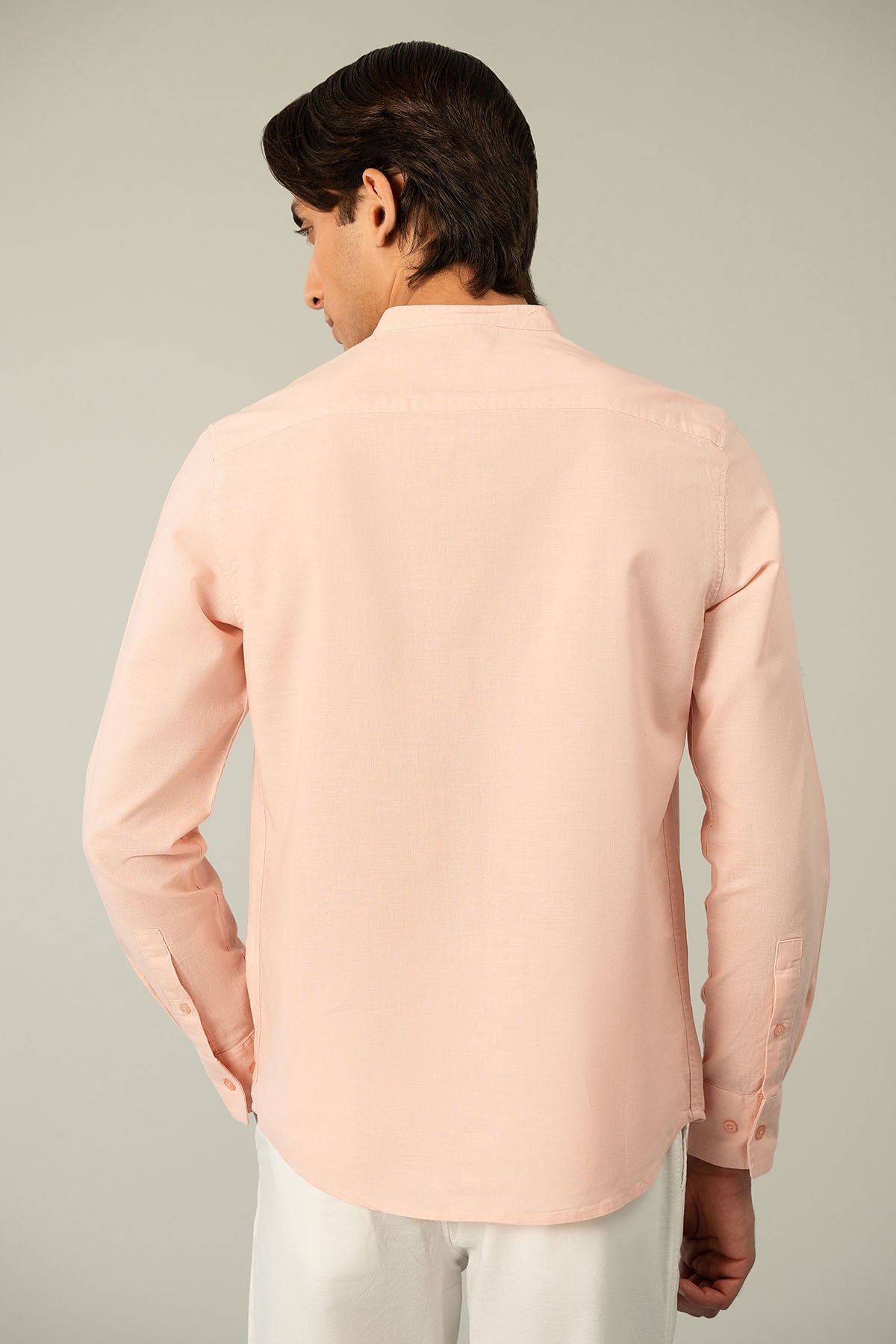 BAND COLLAR LINEN SHIRT