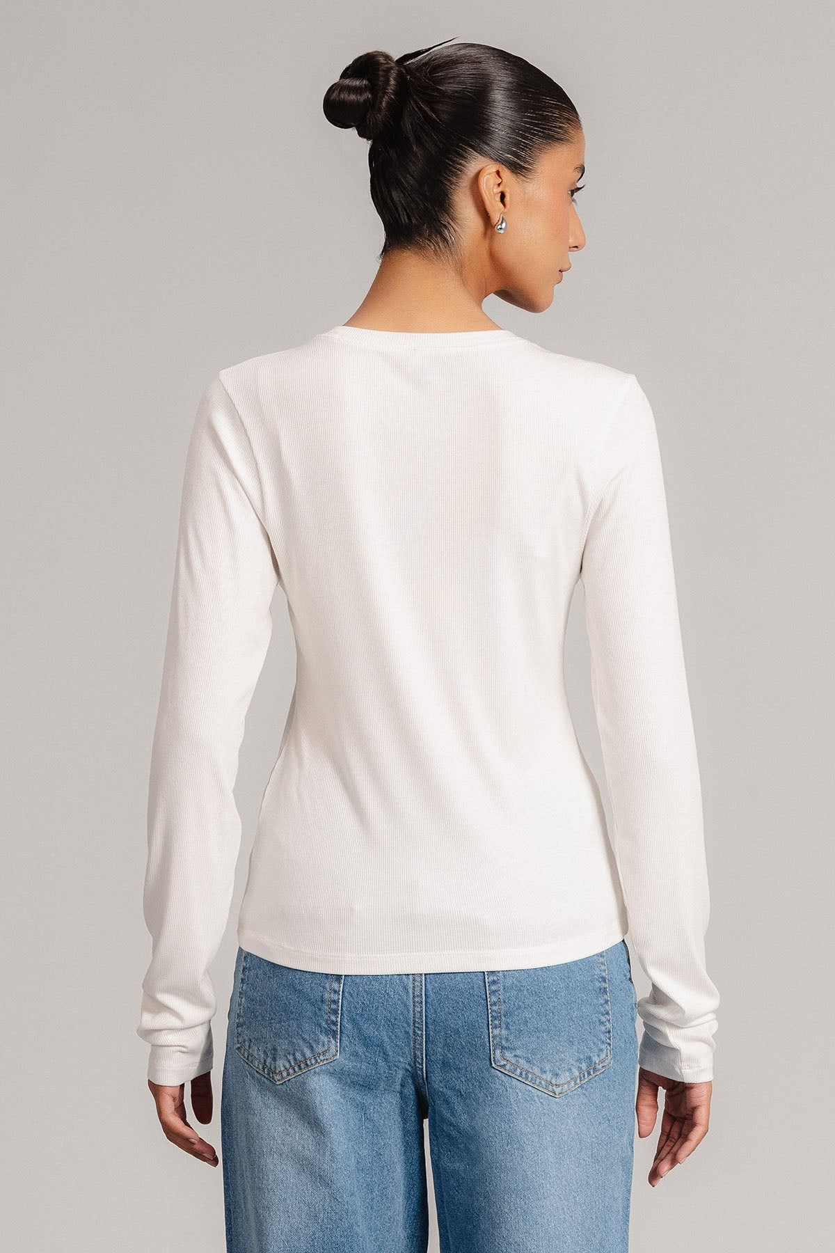 LONG SLEEVE RIBBED T-SHIRT