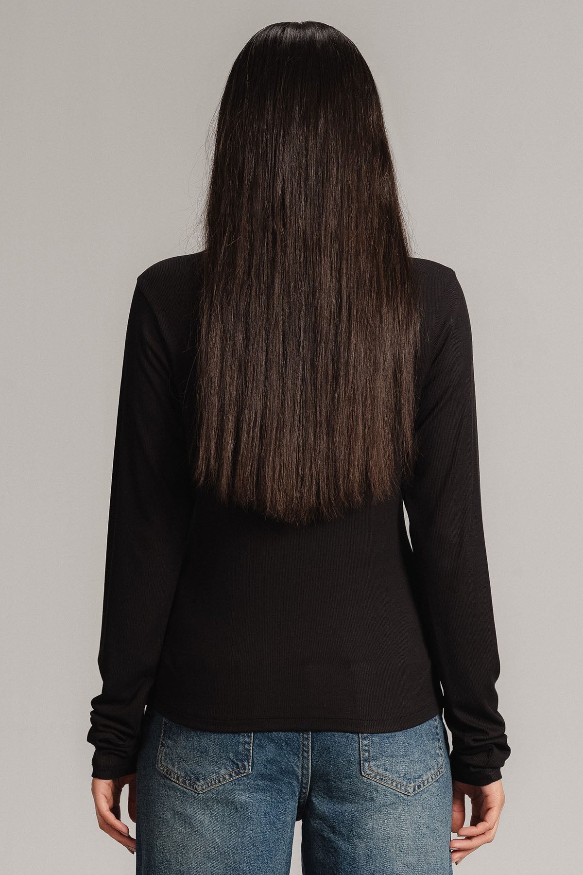 LONG SLEEVE RIBBED T-SHIRT