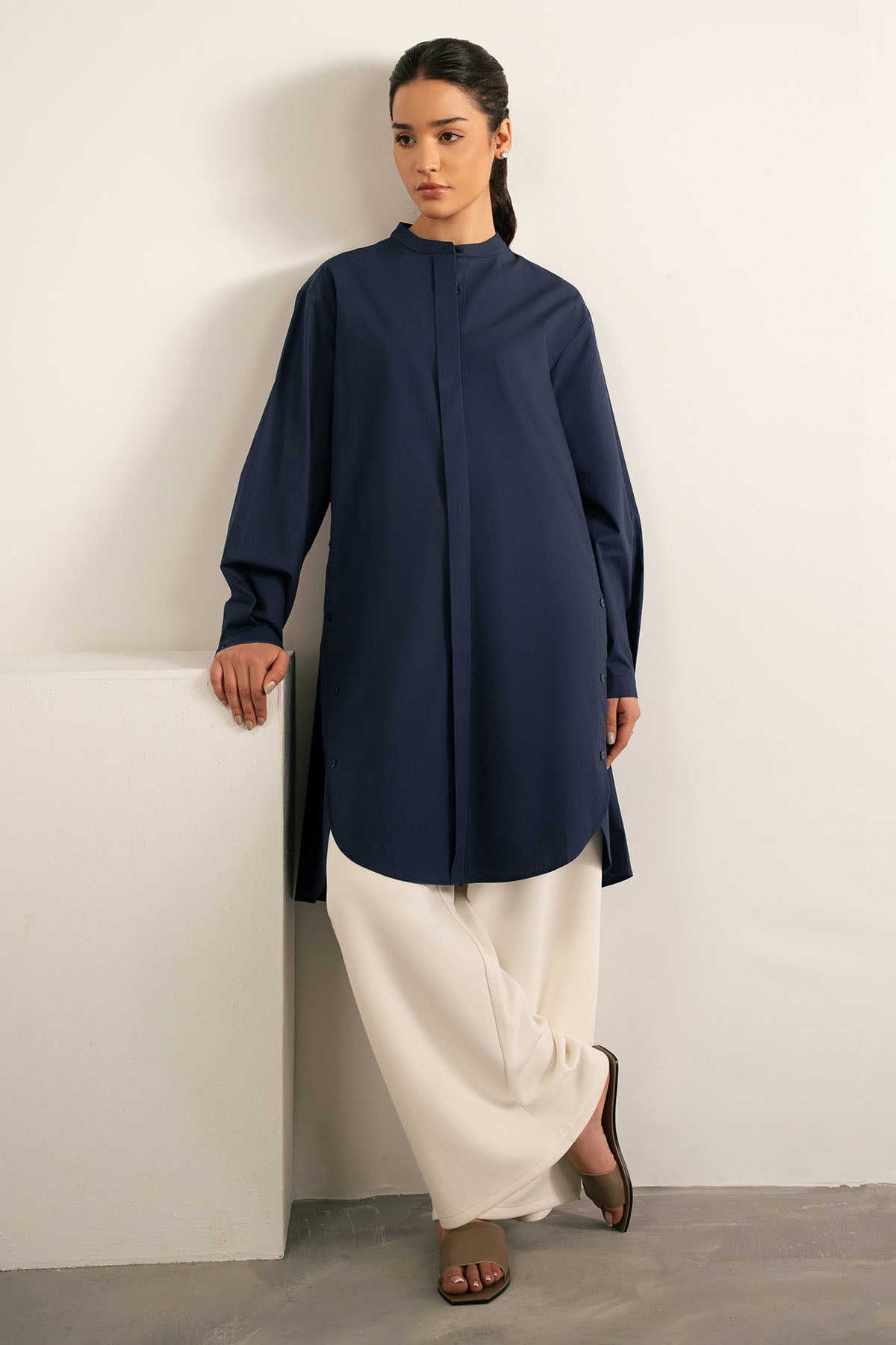 BUTTON DOWN LONG TUNIC