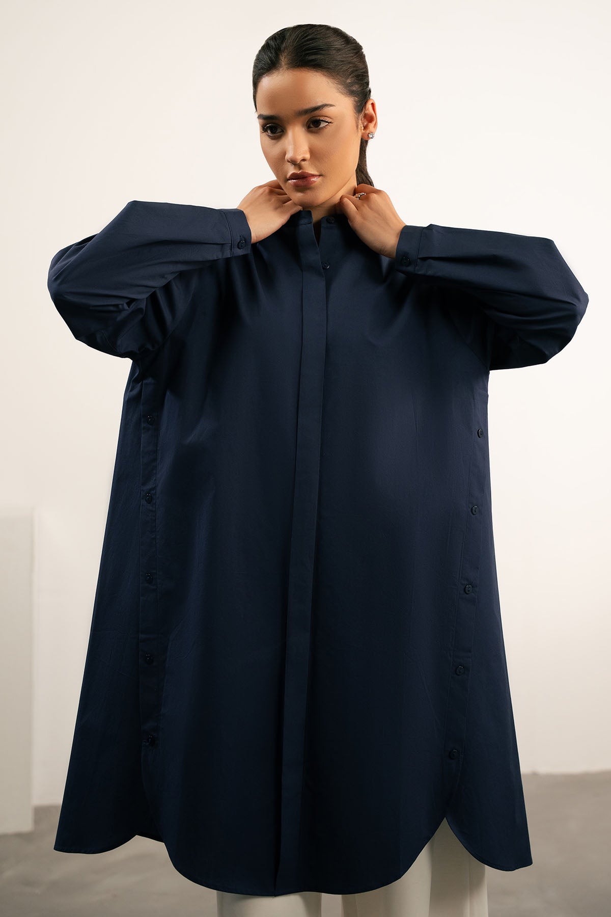 BUTTON DOWN LONG TUNIC
