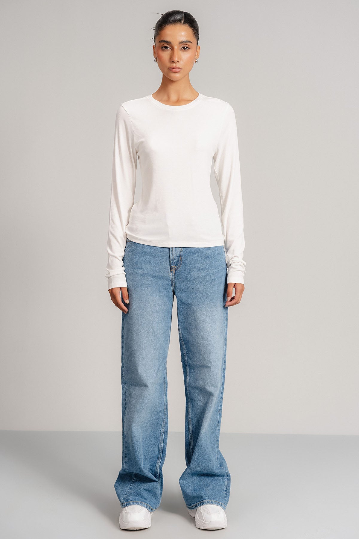 LONG SLEEVE RIBBED T-SHIRT