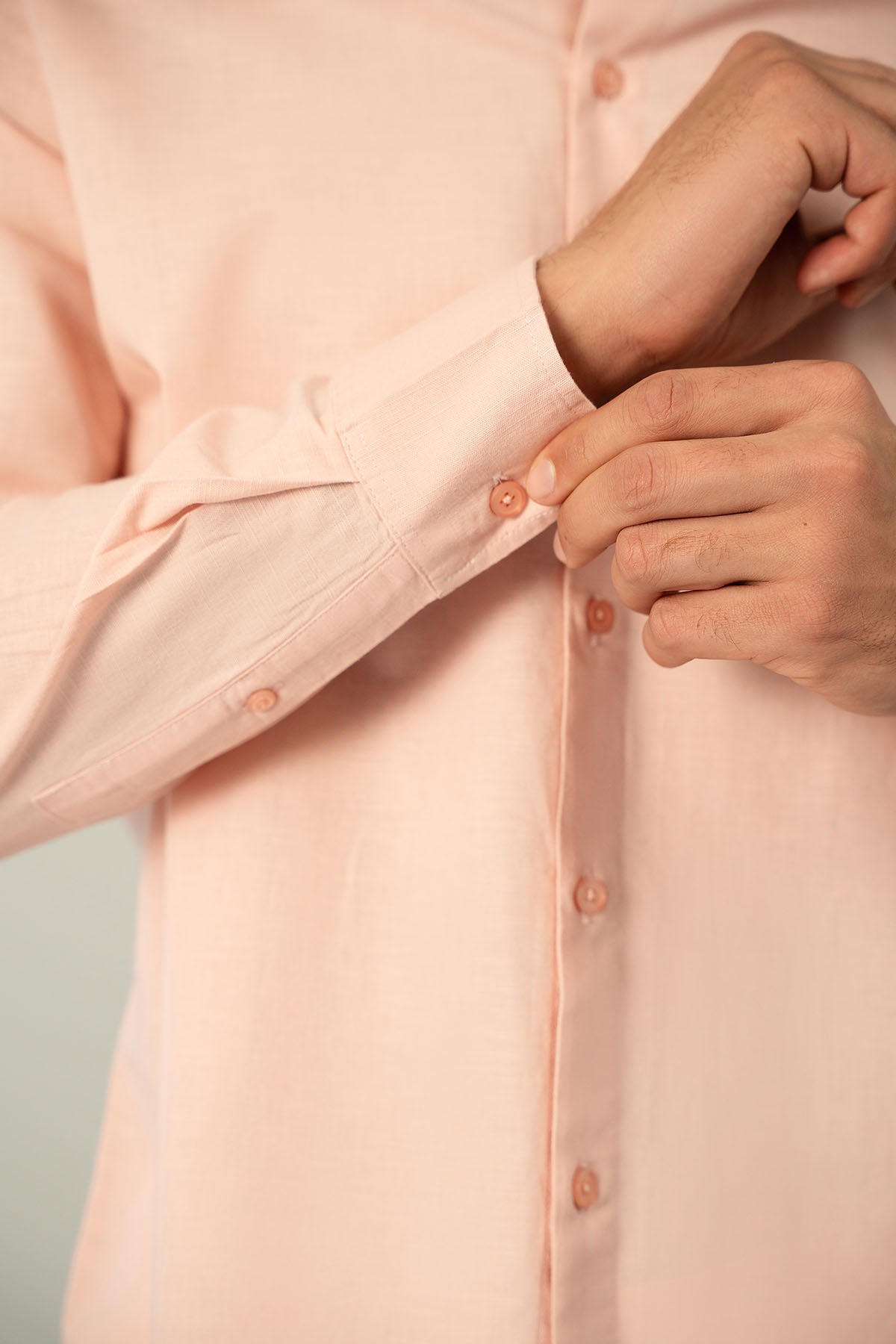 BAND COLLAR LINEN SHIRT