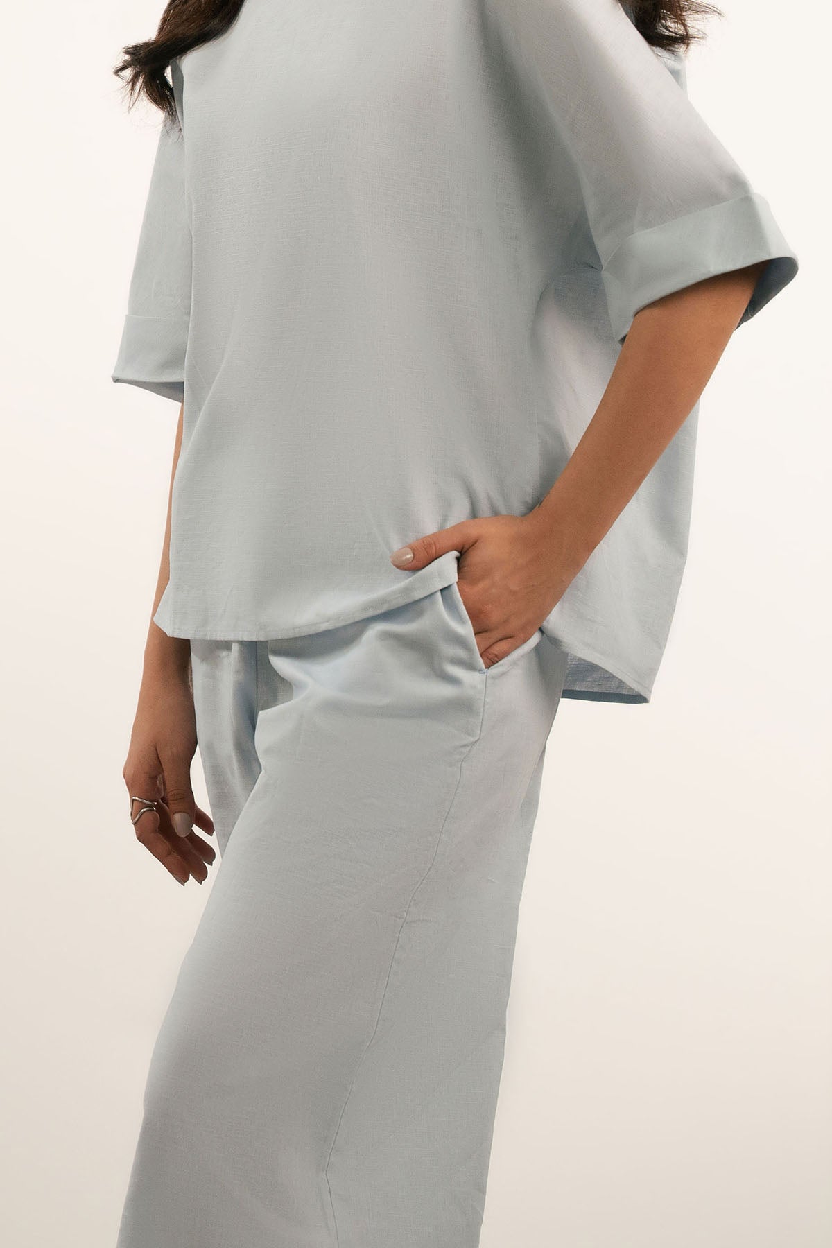 DRAW STRING LINEN TROUSERS