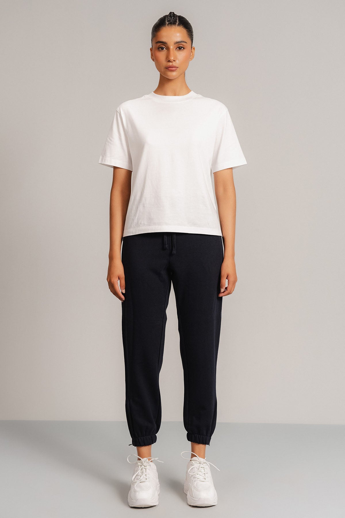 CROPPED WORKOUT PANTS-FRENCH TERRY