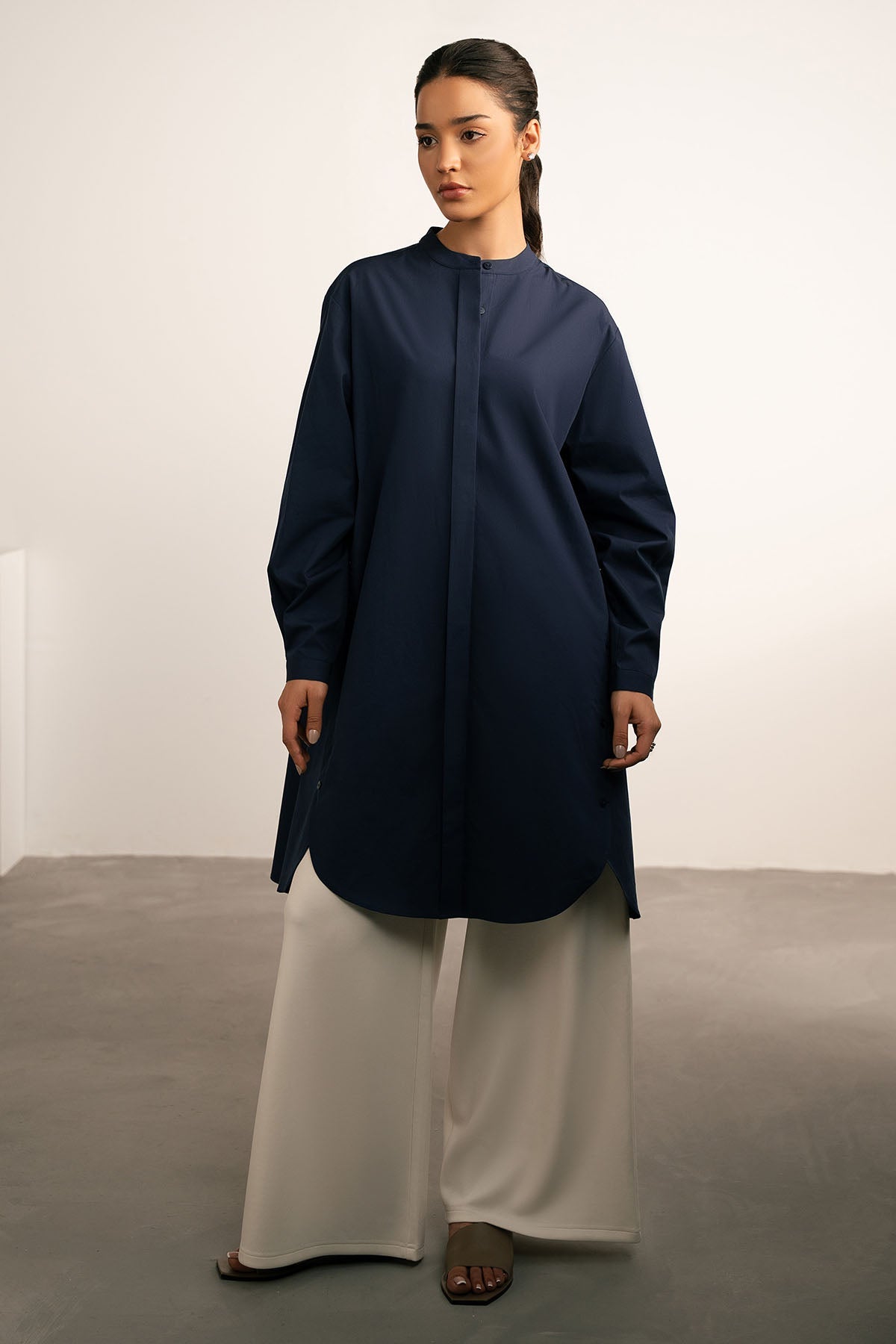 BUTTON DOWN LONG TUNIC