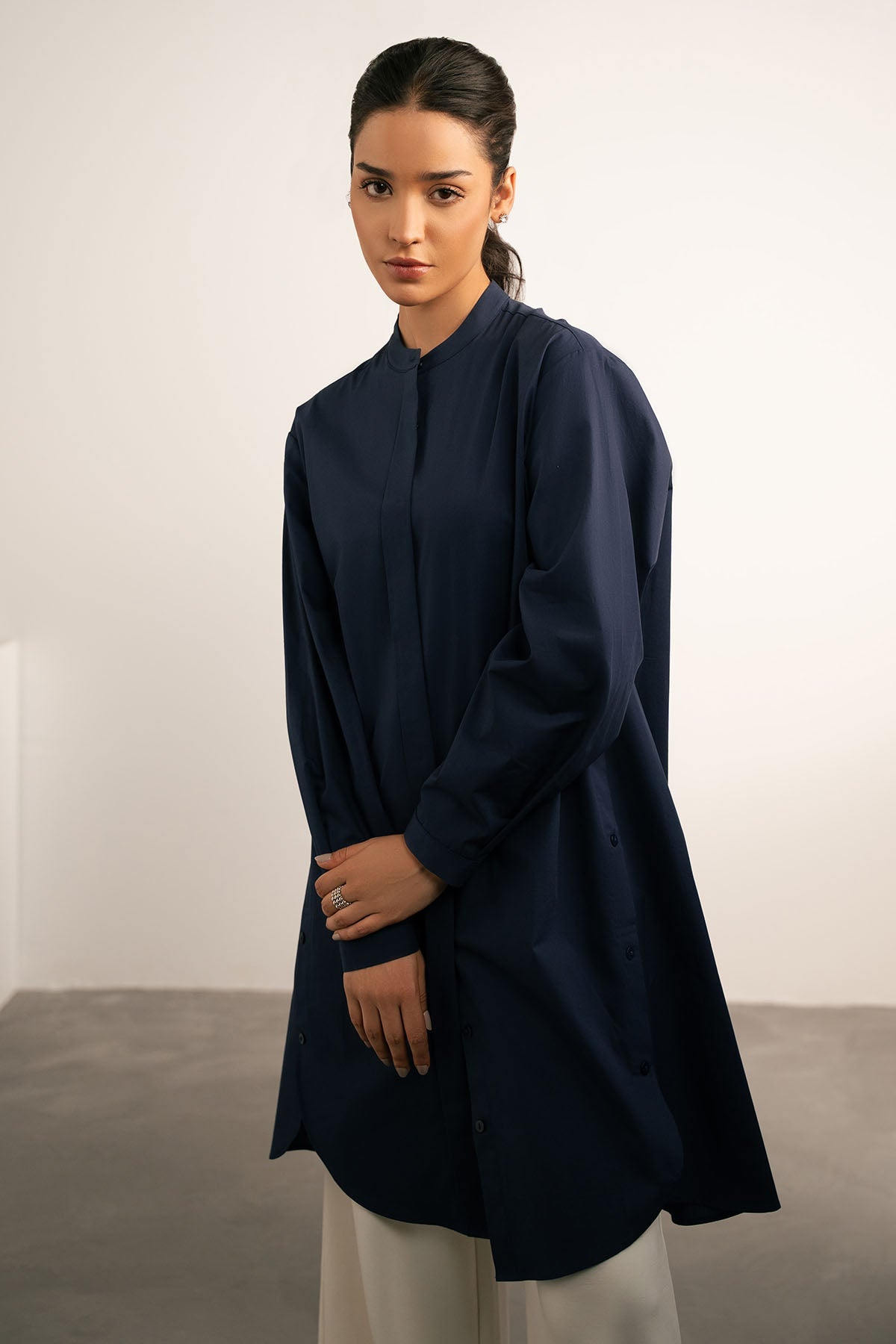 BUTTON DOWN LONG TUNIC
