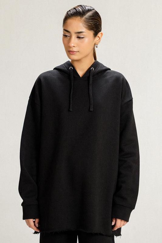 OVERSIZED LONG  HOODIE - PIMA FLEECE
