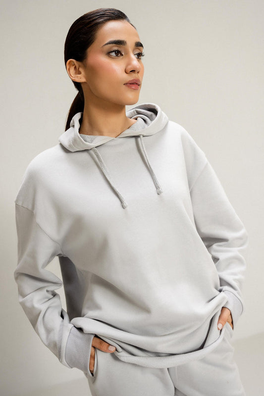 OVERSIZED LONG  HOODIE - PIMA FLEECE