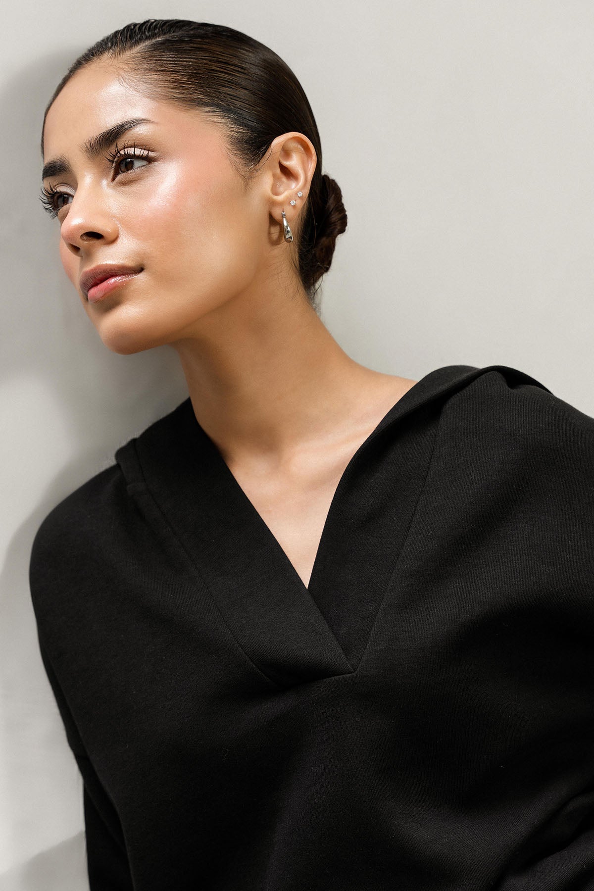 OPEN PLACKET PULLOVER HOODIE