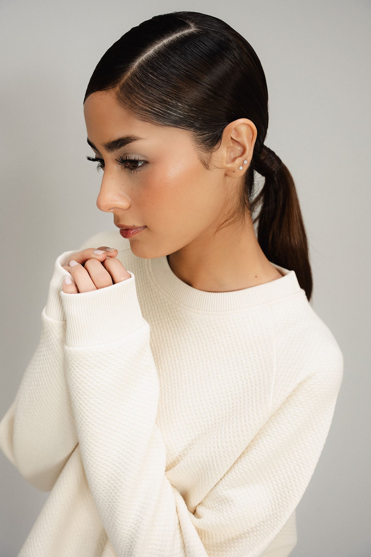 TEXTURED LUXE SWEATSHIRT