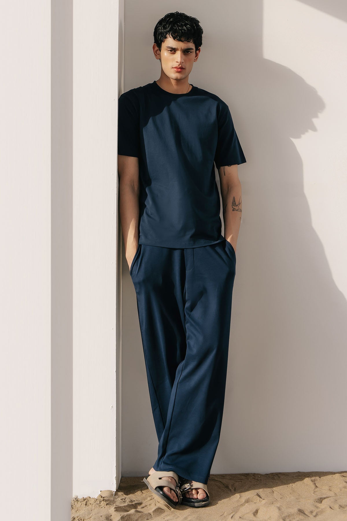 WIDE SWEATPANTS - DOUBLE KNIT MEN LIGHT