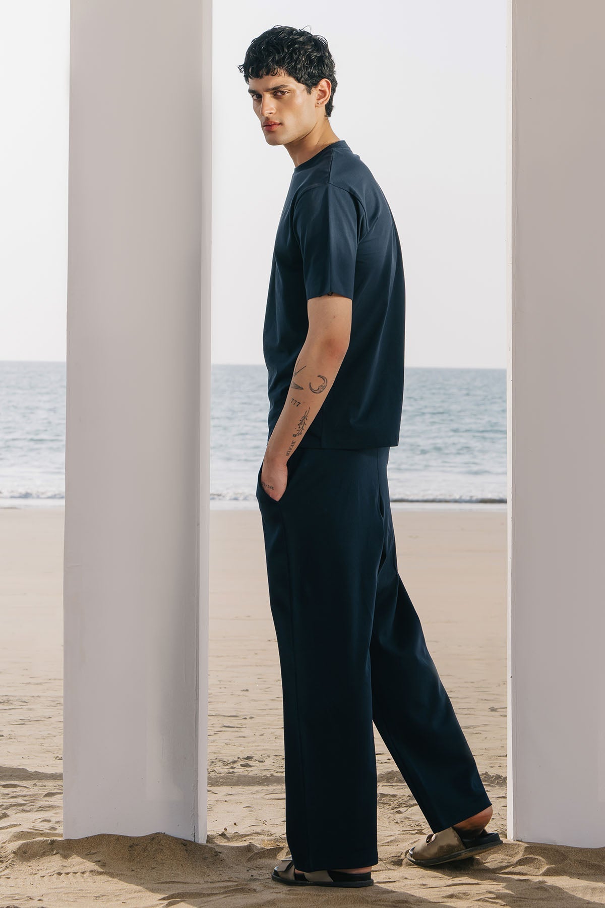 WIDE SWEATPANTS - DOUBLE KNIT MEN LIGHT