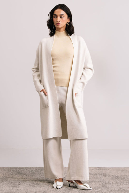 POWDER WHITE CARDIGAN - KNIT WEAR
