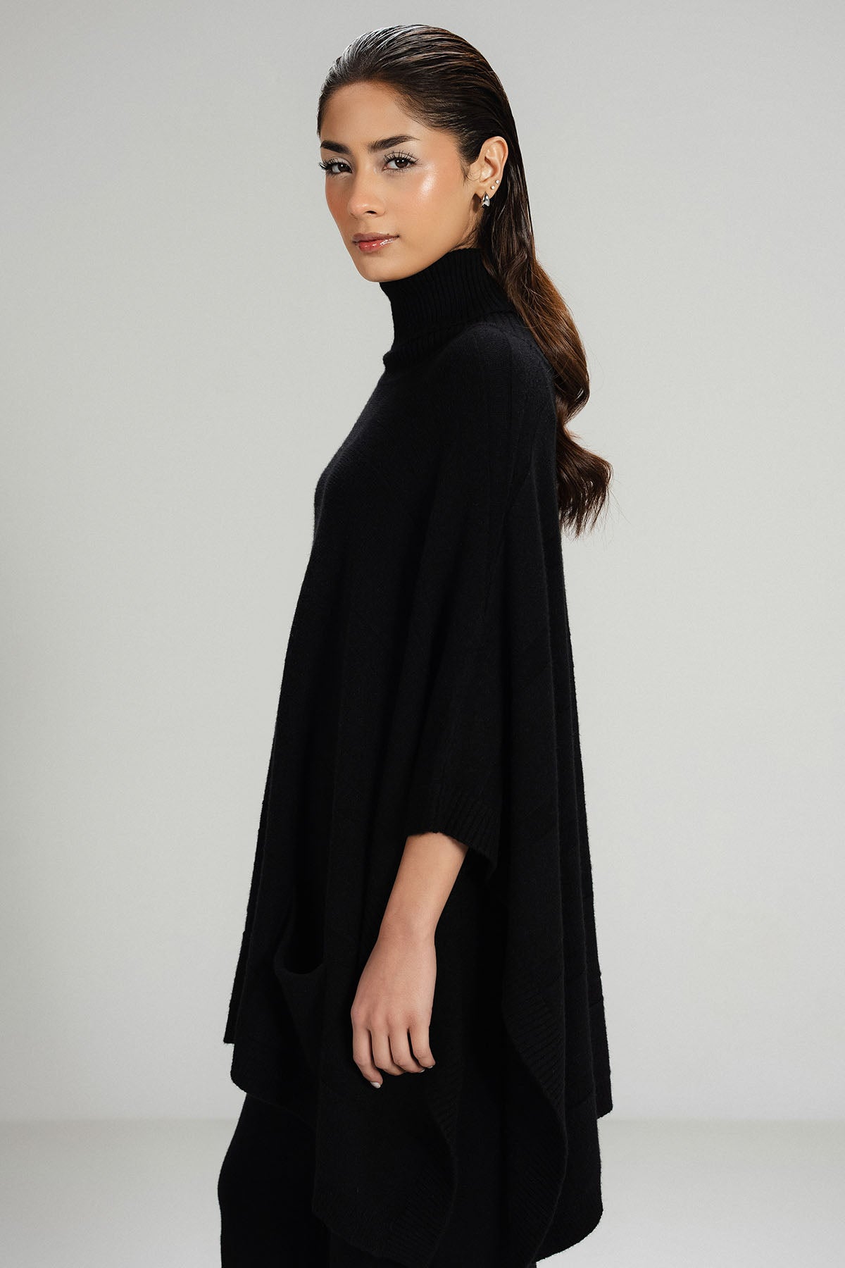 BLACK CO-ORD SET - KNIT WEAR